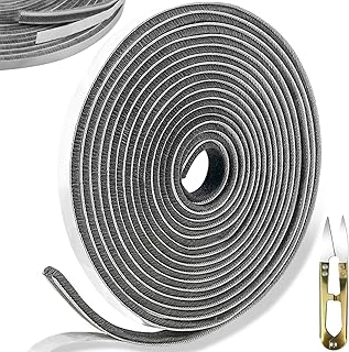 rietegio 10M Bürstendichtung Selbstklebend 9mm(B) x 5mm(D) Dichtungsband Selbstklebend Insekten Staub und Lärmabweisende Kleberückseite Bürstenleiste für Schiebetüren Fenster und Schränke (Grau)