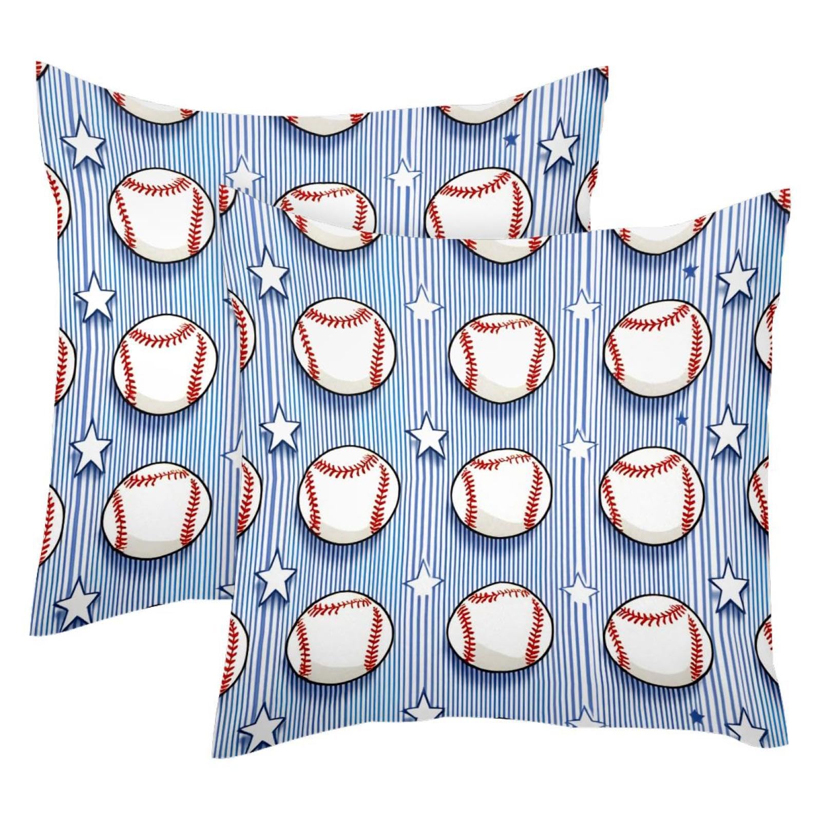 Housse de coussin baseball en velours pour decorer un salon de passionne