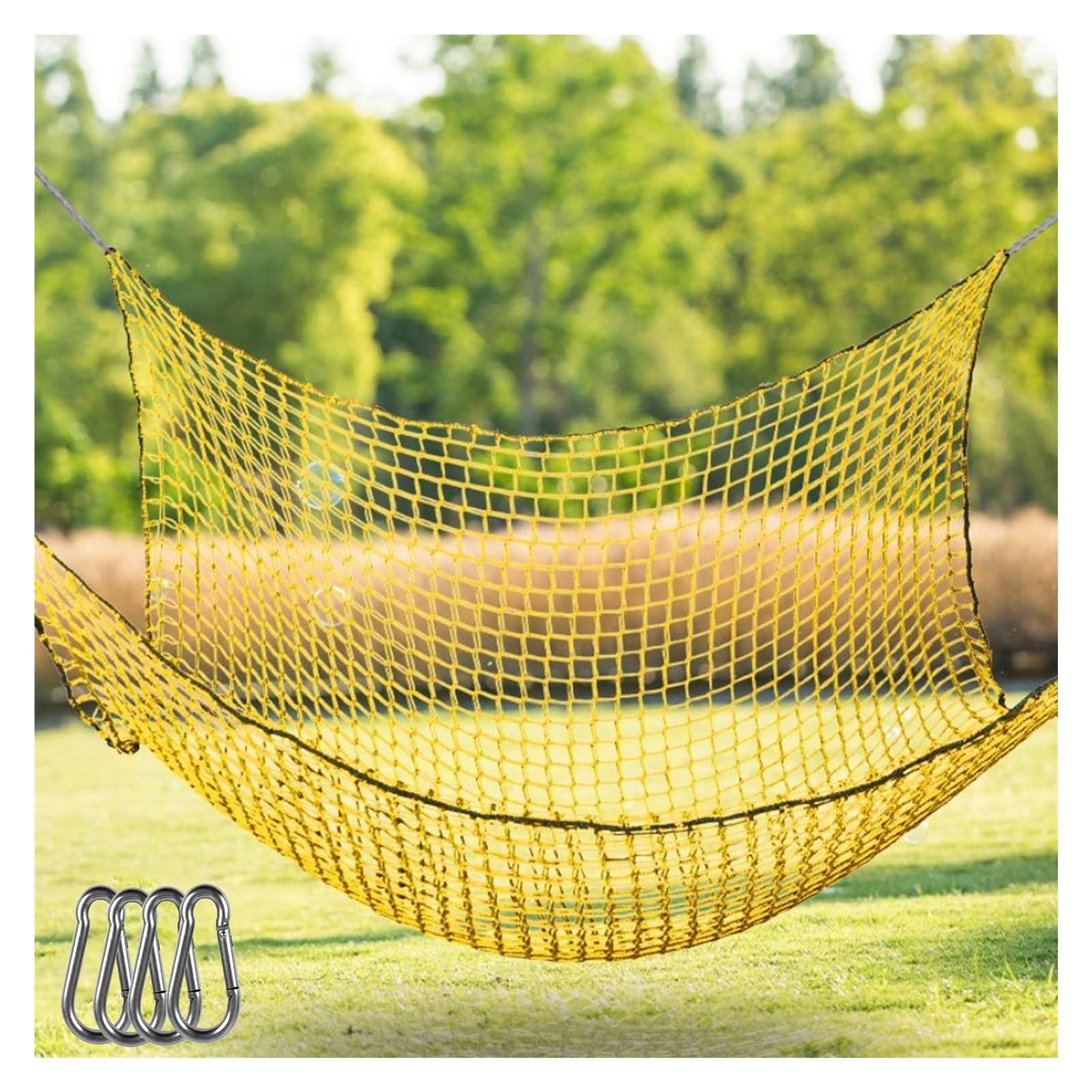 DTVEW Climbing Net for Outdoor Treehouse Netting 4.5cm/5mm Safety Netting for Railings Climbing Cargo Net for Playground Anti-Fall Rope Netting(Color:Yellow,Size:3x5m/9.8x16.4ft)
