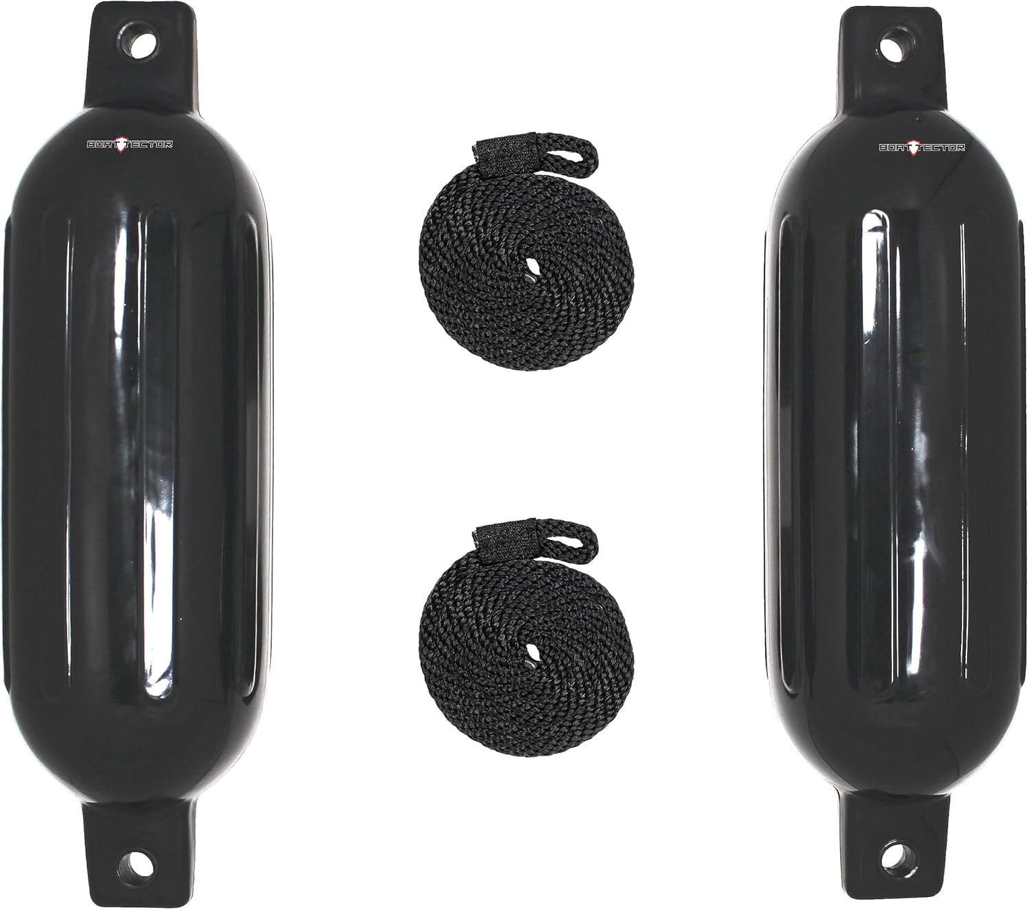 Extreme Max 3006.7204 BoatTector Inflatable Fender Value 2-Pack - 6.5" x 22", Black