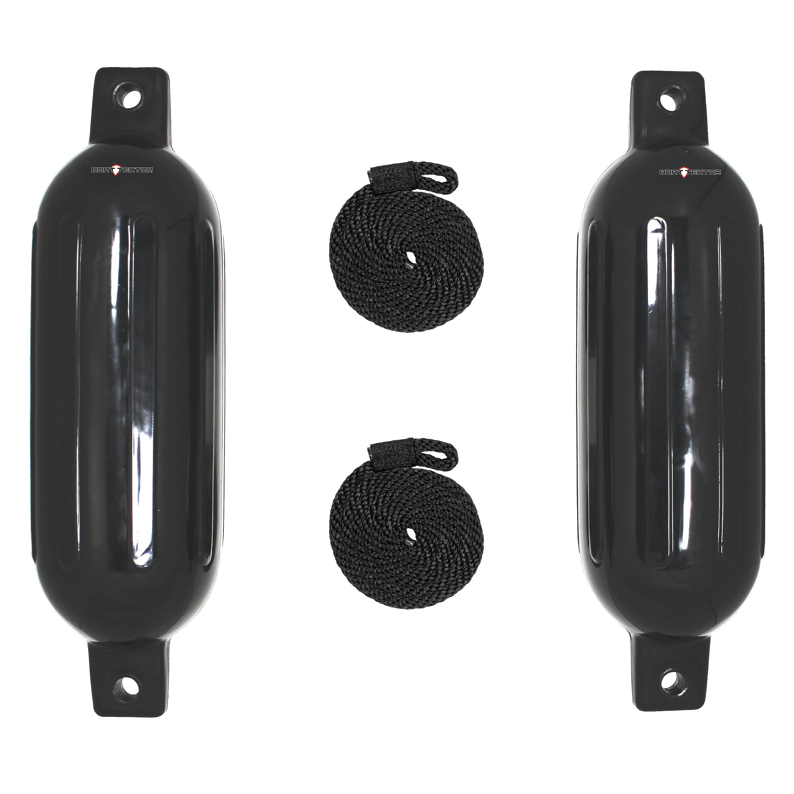Extreme Max 3006.7204 BoatTector Inflatable Fender Value 2-Pack - 6.5" x 22", Black