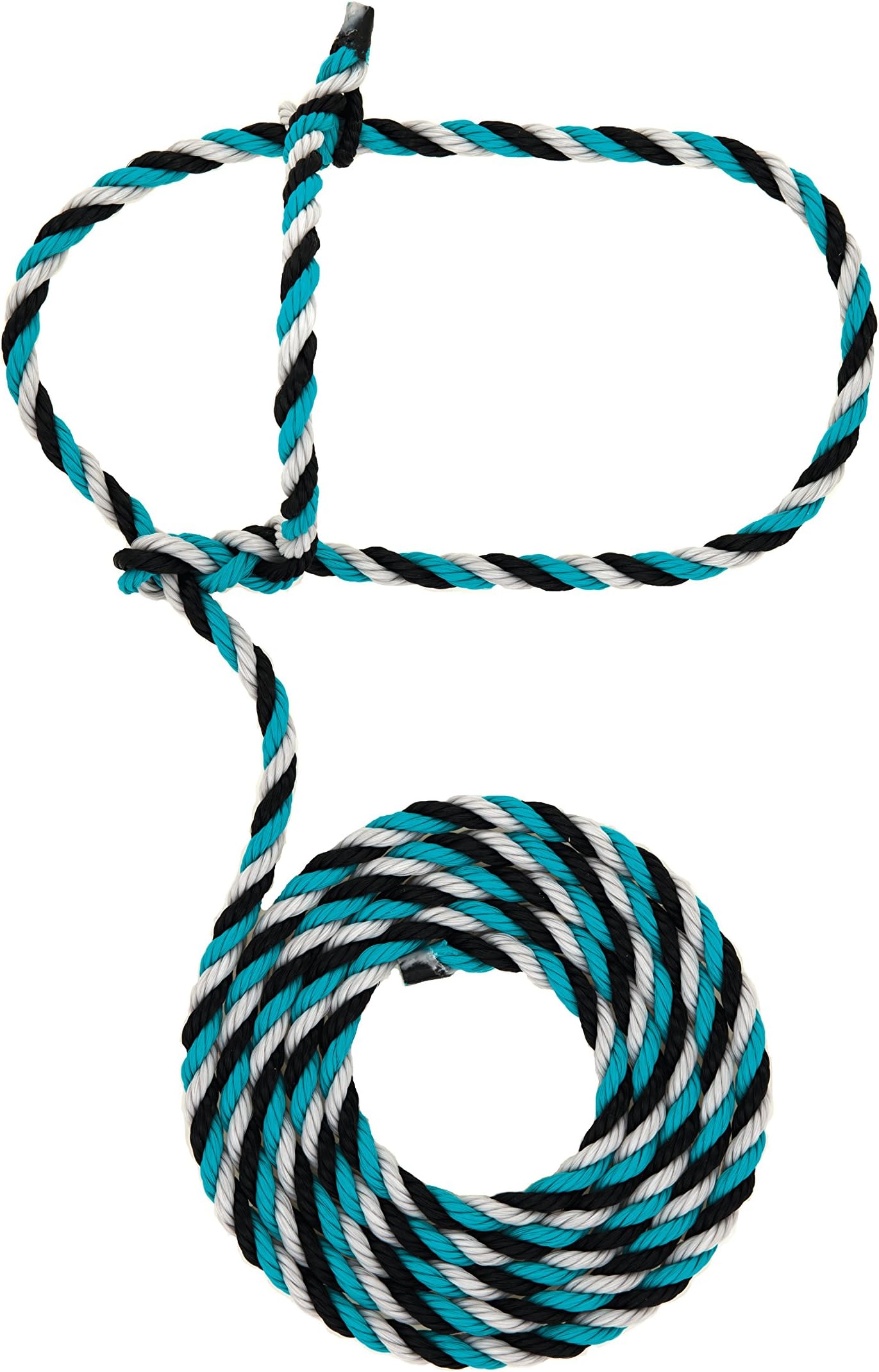 Weaver Leather Livestock Cattle Rope Halter, Teal/Black/Gray