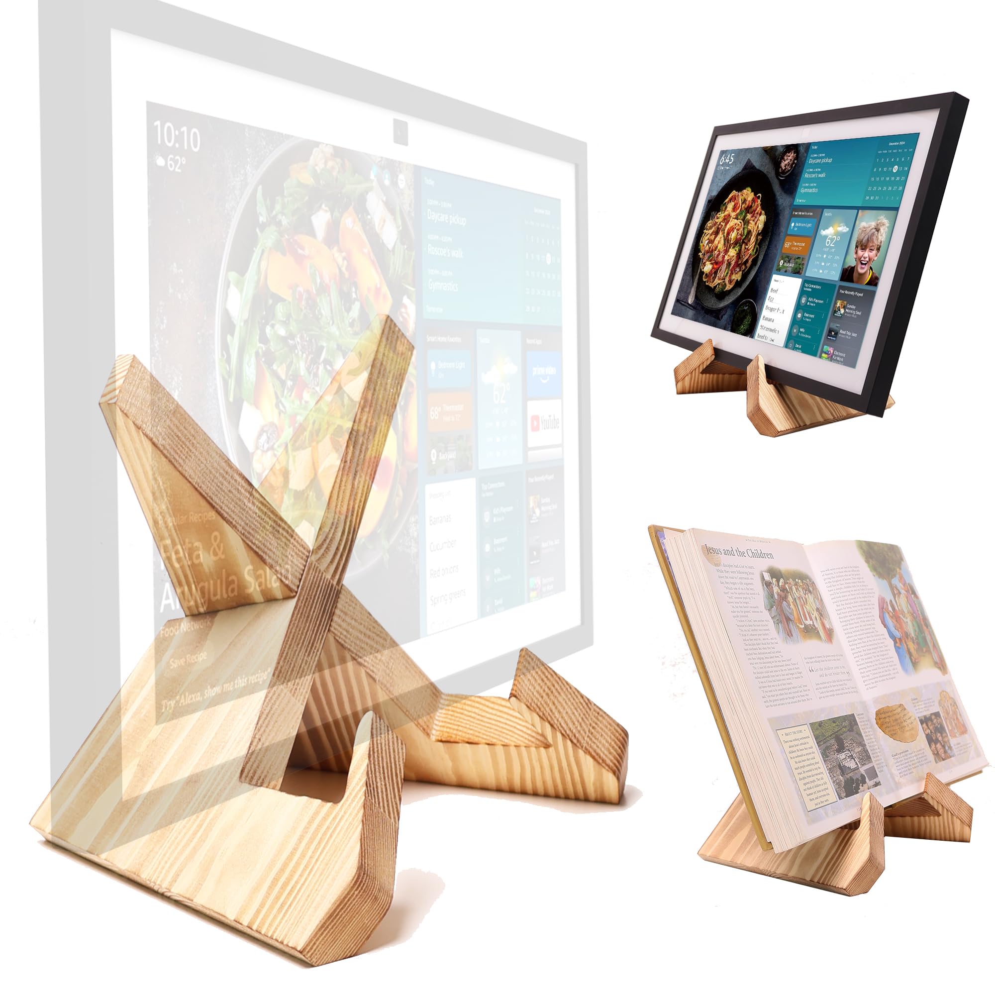 Amazon.com: HOOKMEMO Solid Wood Tablet Computer Stands Compatible