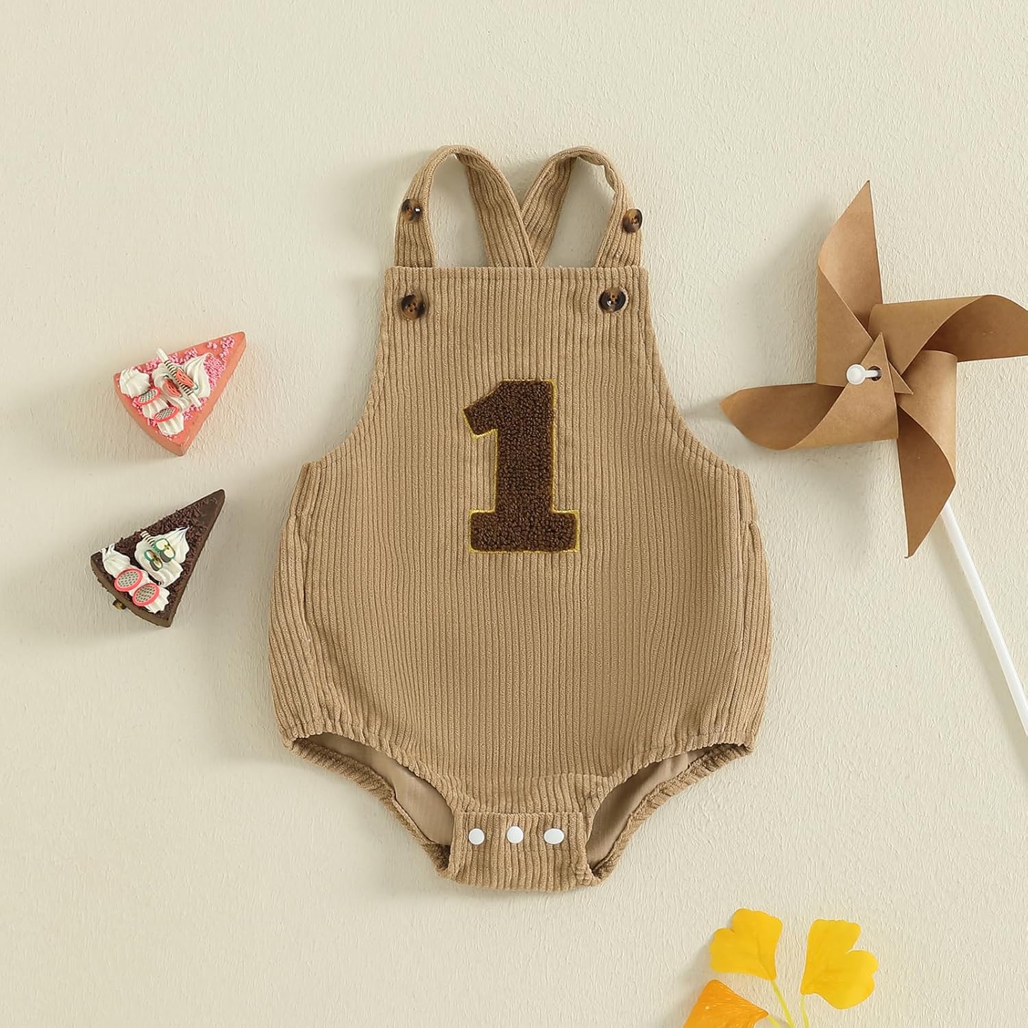 Thorn Tree Baby Girl Boy 1st Birthday Clothes One Year Old Bubble Bodysuit Backless Rib Romper Cake Smash Outfits - Image 8