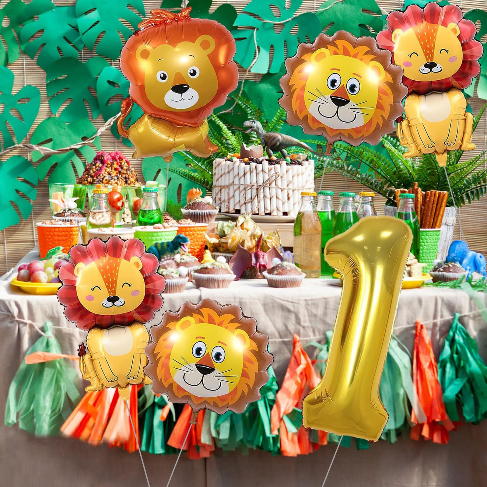 2 Stück Löwen-Geburtstagskronen Für Kinder – Süße Party-Hüte Für Den 1. Geburtstag & Fotos