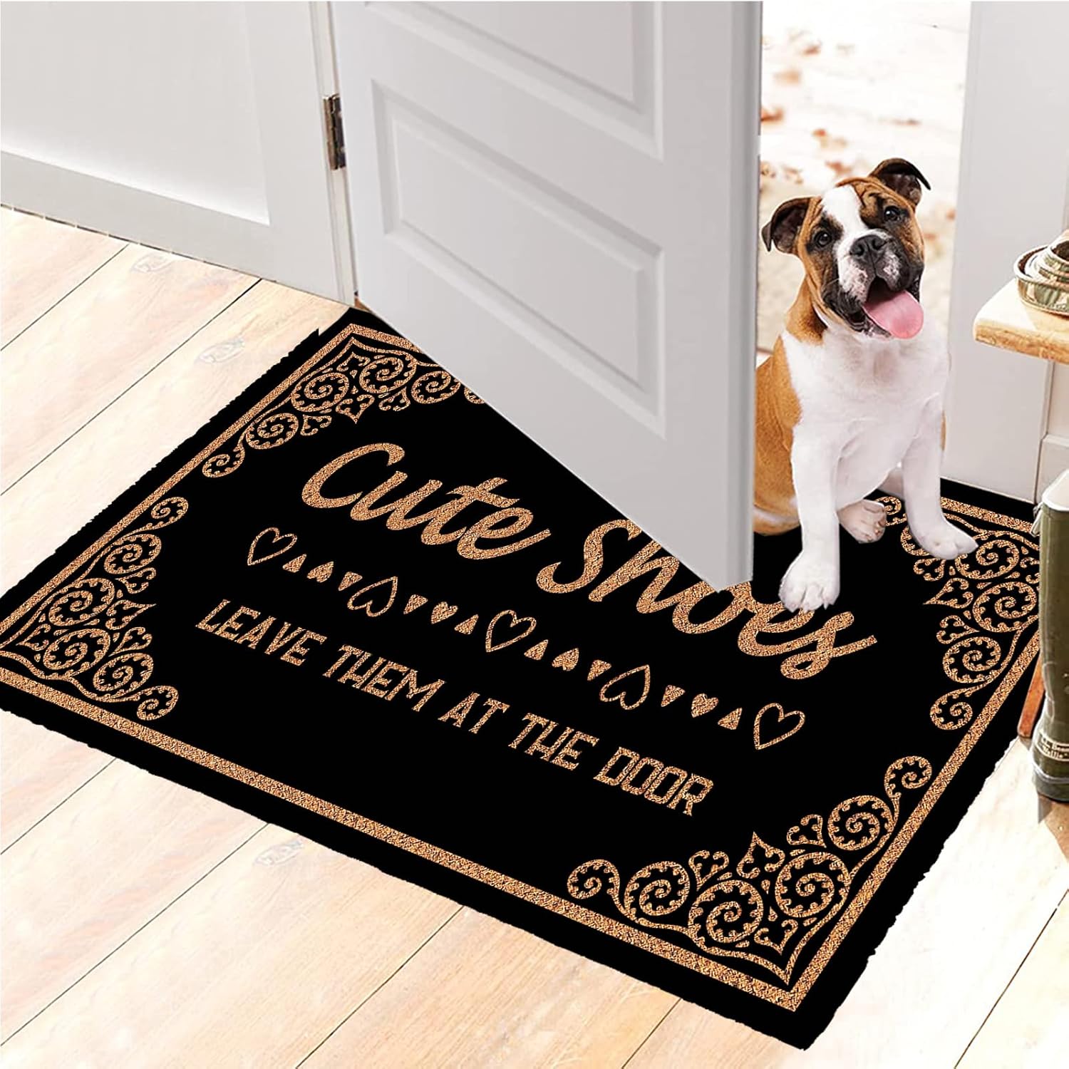 Doormat Funny Front Door Cute Shoes Leave Them At The Door Doormat Anti-Slip Mats Home Decor, Gift Door Mats for Bedroom Garden Office Kitchen Front Porch Rugs Home Decor Entrance 30"(W) X 17"(L)