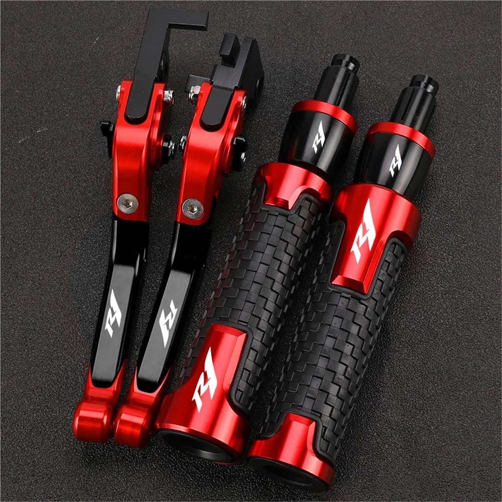 GQUIKGW Replace Motorcycle Adjustable Extendable Folding Brake Clutch Levers Handle Grip Grips Ends for Y-AMAHA YZFR1 YZF-R1 R1M R1S 2015-2018