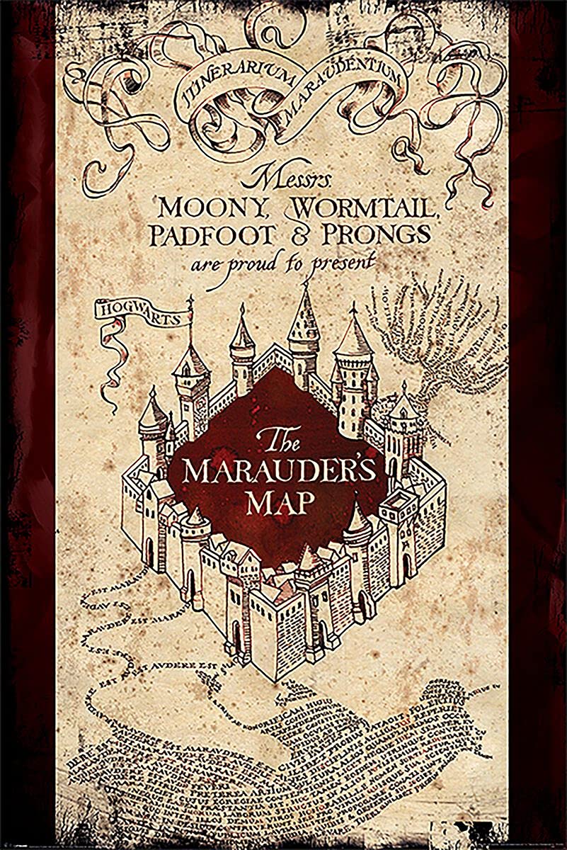 Pyramid International "The Marauders Map Harry Potter" Maxi Poster, Multi-Colour, 61 x 91.5 x 1.3 cm