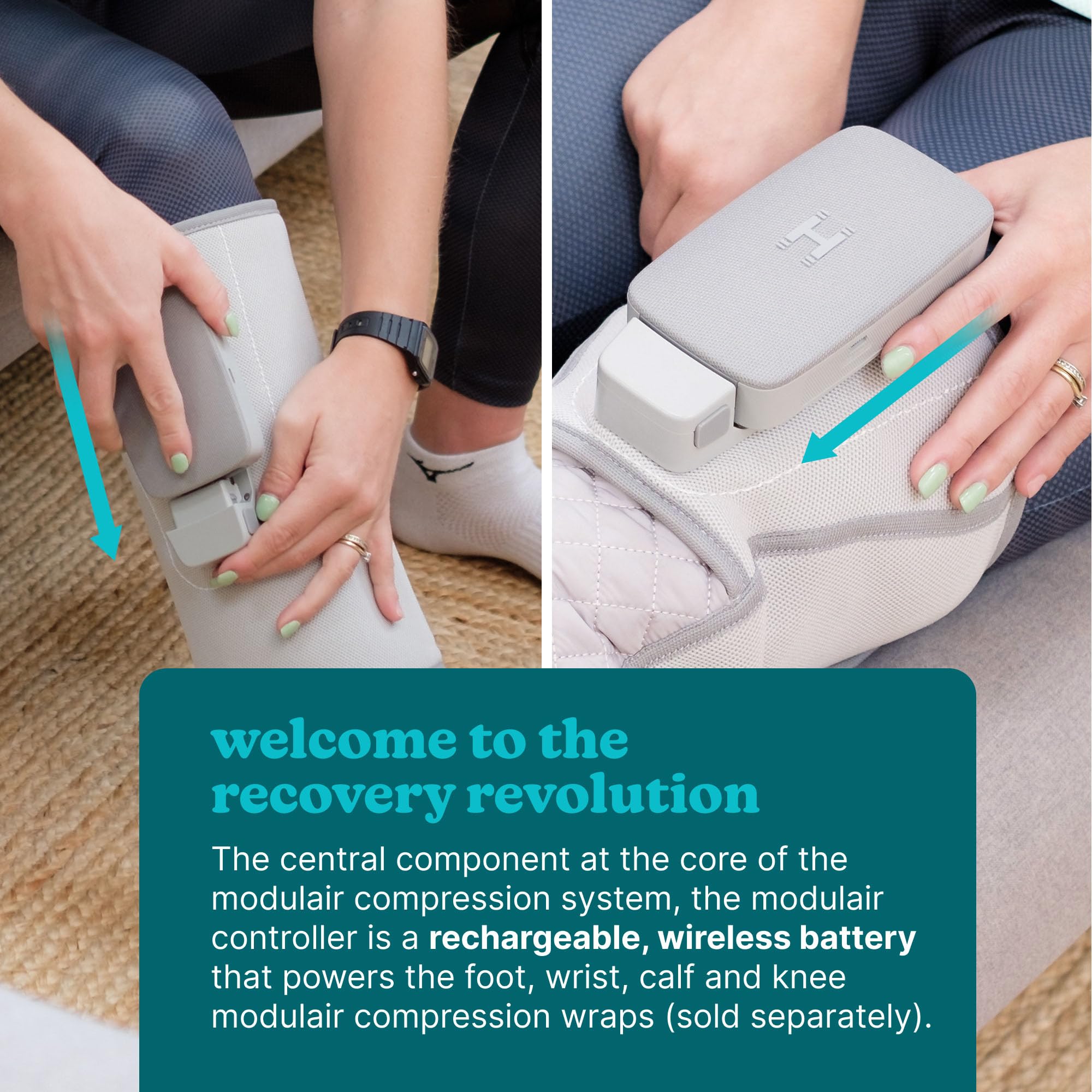 HoMedics Modulair Compression Controller - Modulo Controller con Massaggio a Compressione e Calore Regolabile per Sollievo dal Dolore, Circolazione Sanguigna e Recupero Muscolare, 5 Ore di Autonomia
