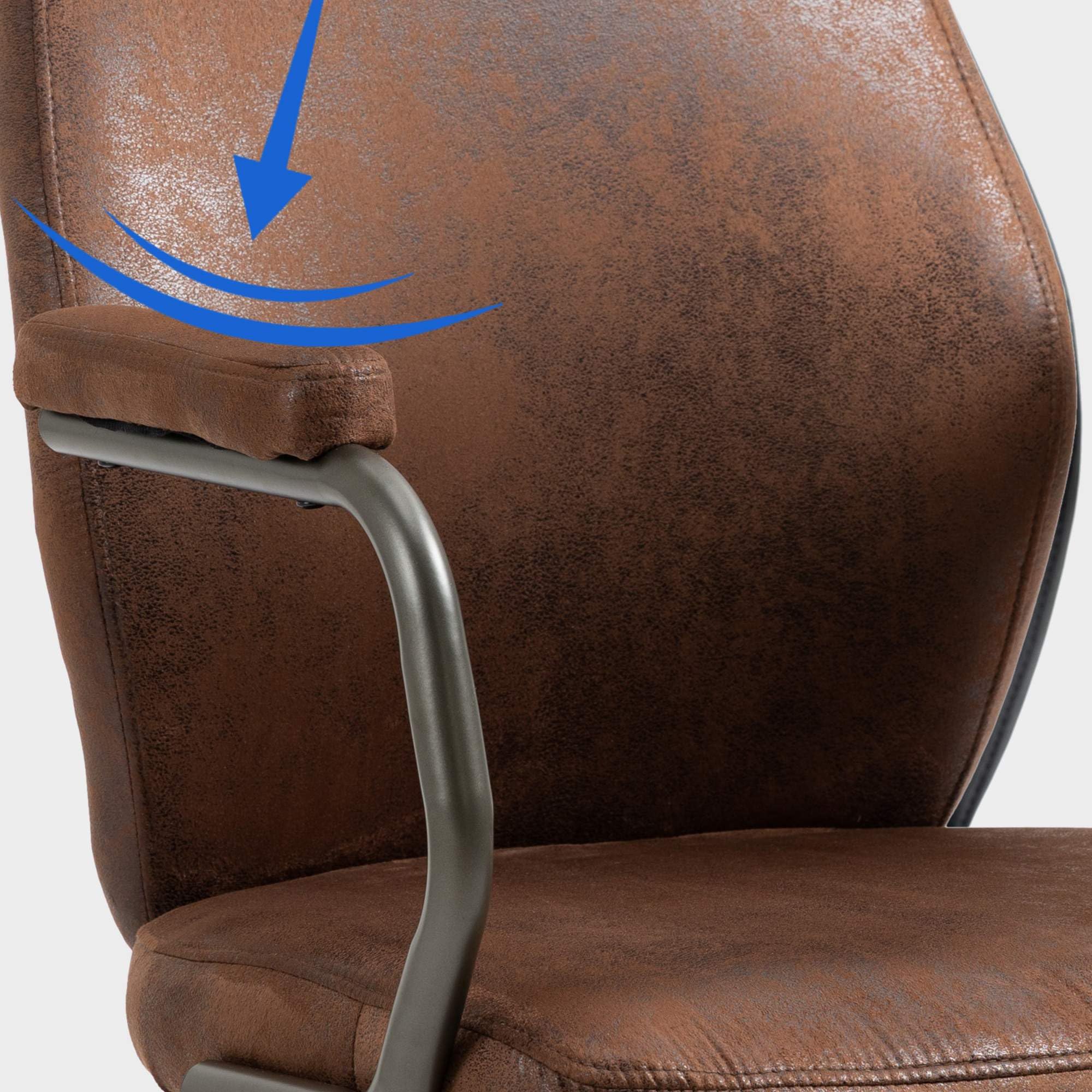 CLP Sedia Da Ufficio Pocatello Industrial Loft Antique Style I Sedia Girevole Per Computer Con Funzione Dondolo Colore:cognac