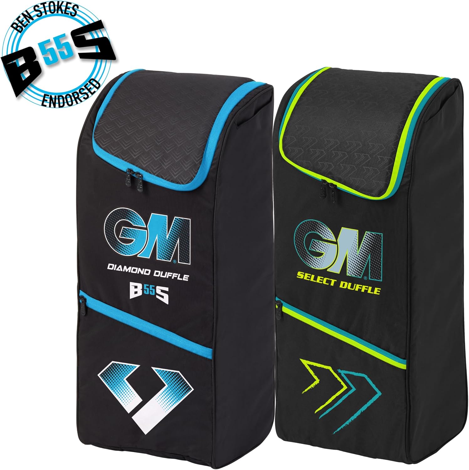Gunn & Moore GM Diamond Duffle Cricket Premium Bag, Full Size, Black - Blue Color, with a Separate bat Compartment