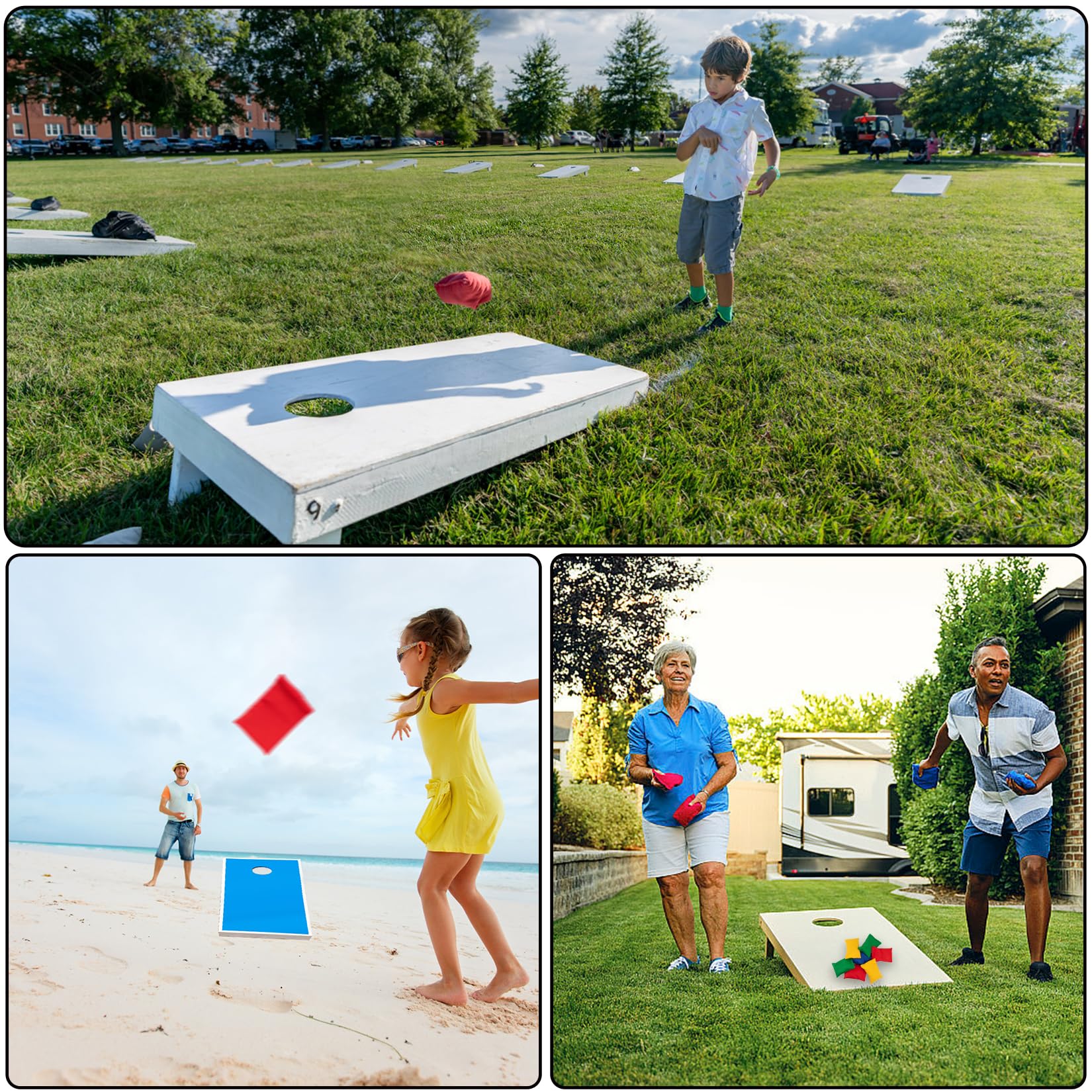 12pcs Bean Bags Throwing,3.2″x4.8″ Toss Beanbags for Kids Easy Grip, Mini Corn hole for Teenagers Tossing, Double Stitching Beanbag for Juggling Sports Outdoor Family Party Games — view 6