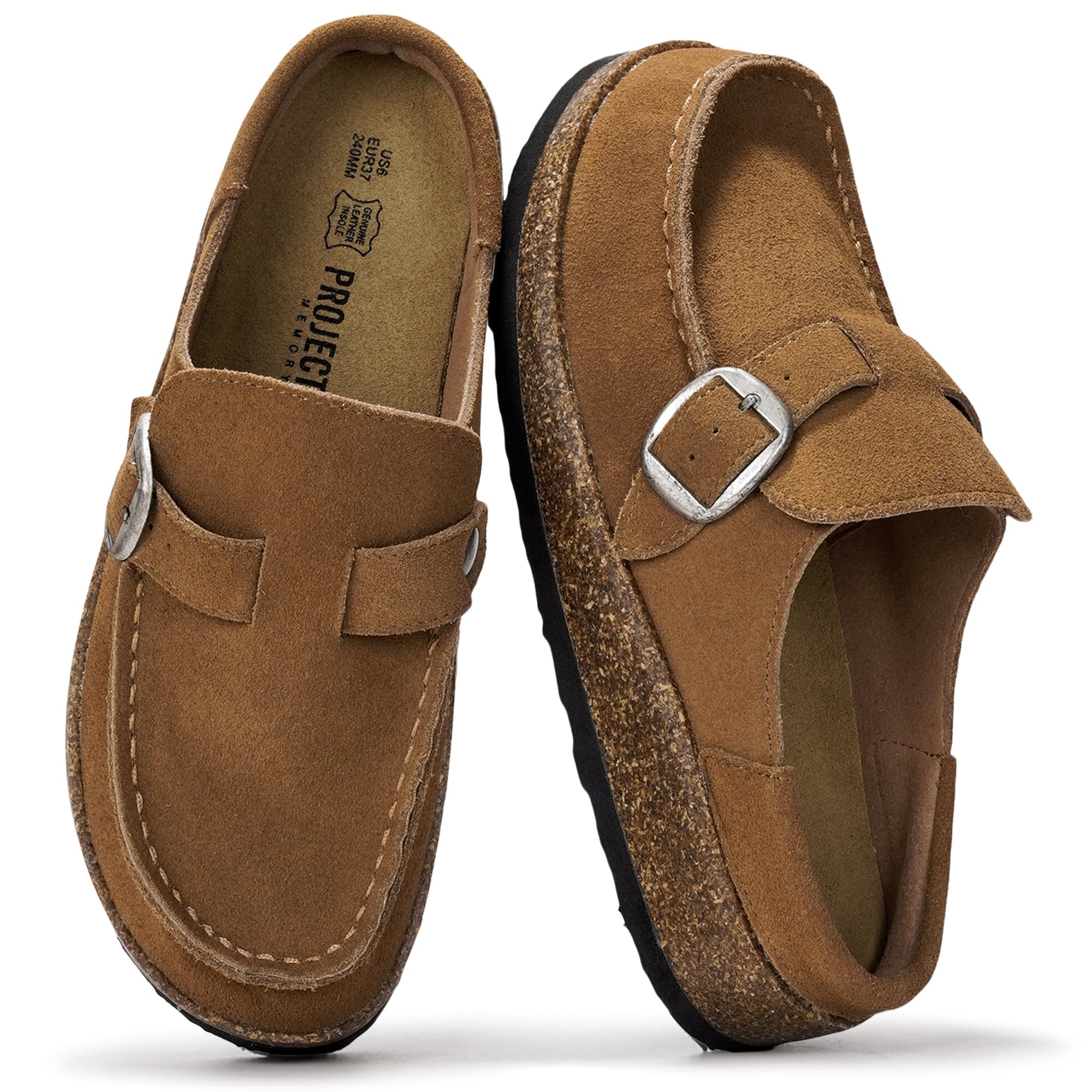 100% Genuine Leather Moccasin Style Clogs for Women - Fall Shoes for Women | Memory Foam Insole for Comfortability; Non-Slip and Durable Womens Clogs; Lightweight and Water-Resistant Mules for Women