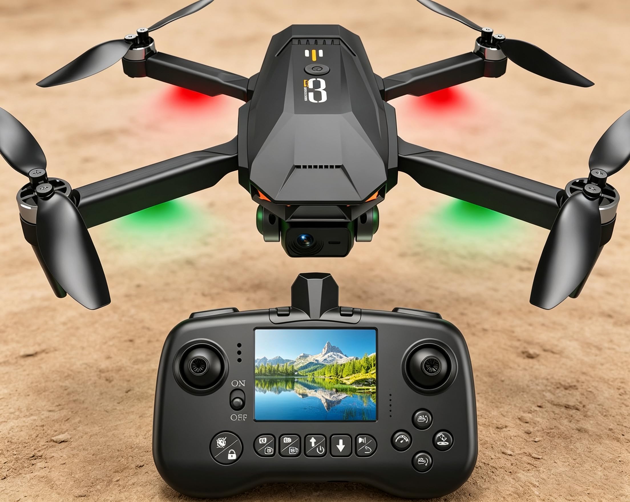 Drohne mit Kamera für Erwachsene,RC Mini Quadcopter Unter 250G（Holzbraun）