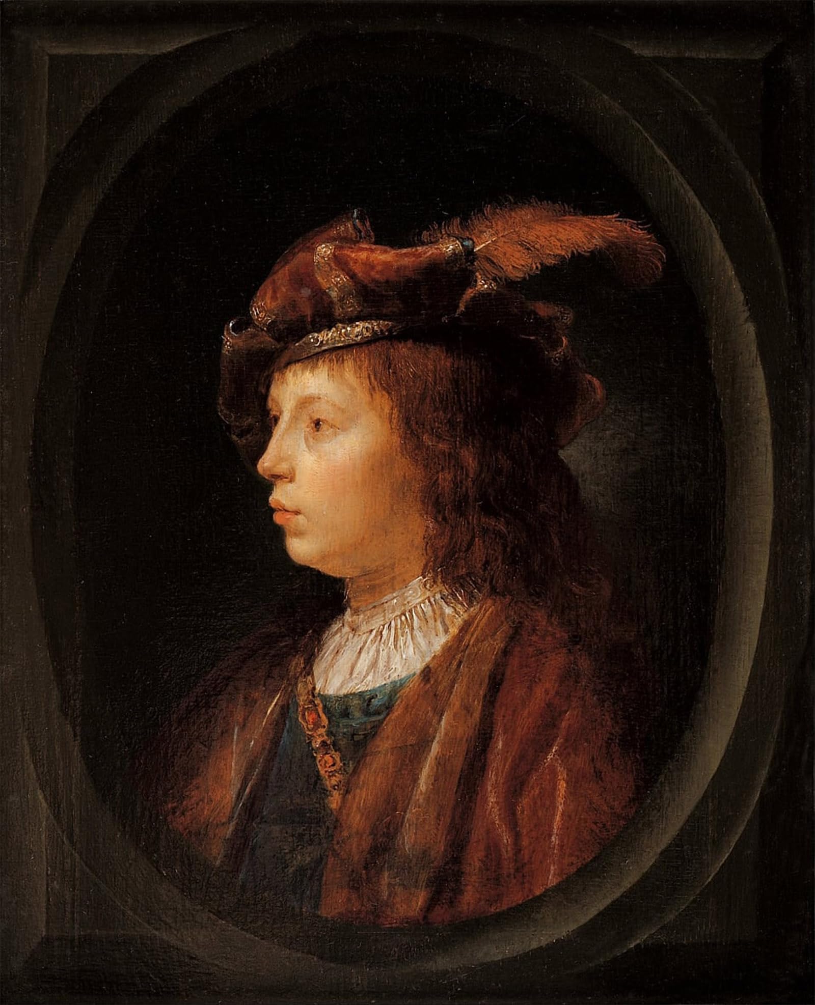 ARTXLXXBN Famous Painting Canvas Artwork Graffiti Print Head of a Youth by Gerrit Dou Portrait Canvas Image for Home Decor 60x90cm