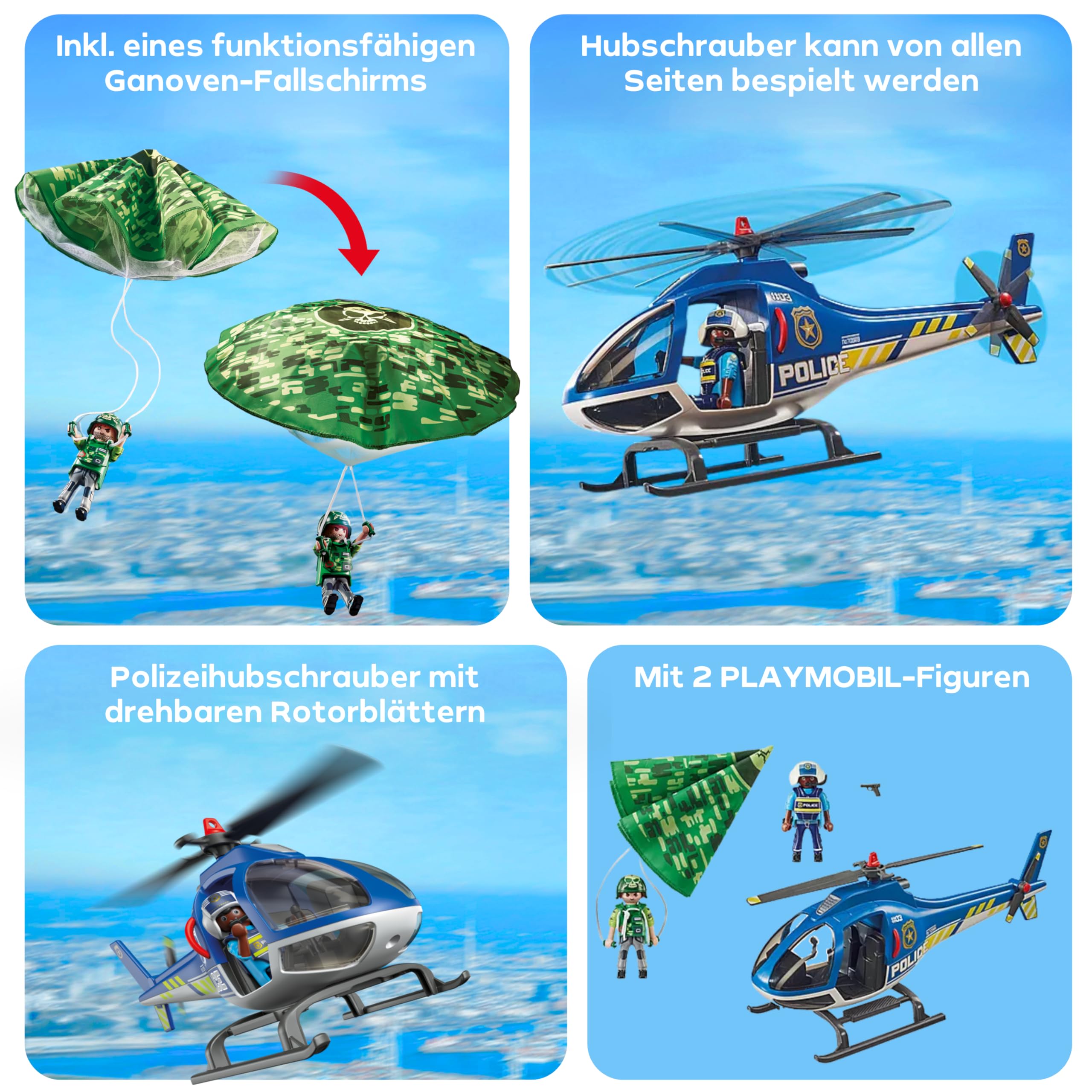 PLAYMOBIL | City Action | Polizei-Hubschrauber | Spielzeug für Kinder ab 4 Jahren | 70569