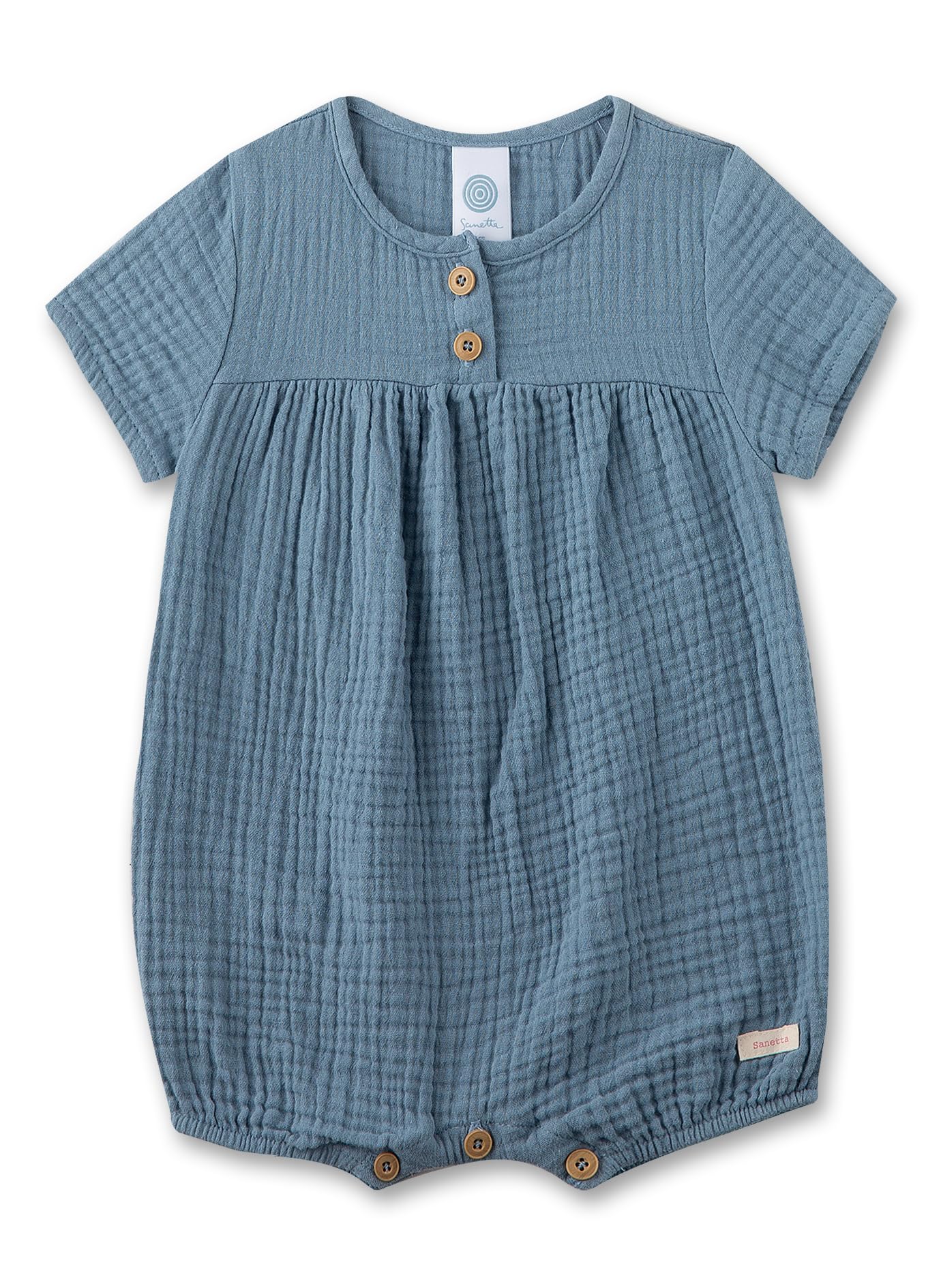 Sanetta Baby-Strampler kurz rosa aus Musselin | Praktischer und bequemer Spieler aus Bio-Baumwolle für Mädchen. Baby Overall