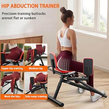 Hip Abduction and Glute Exercise Machine, Adjustable Resistance Compact Trainer for Home Gym Workouts
