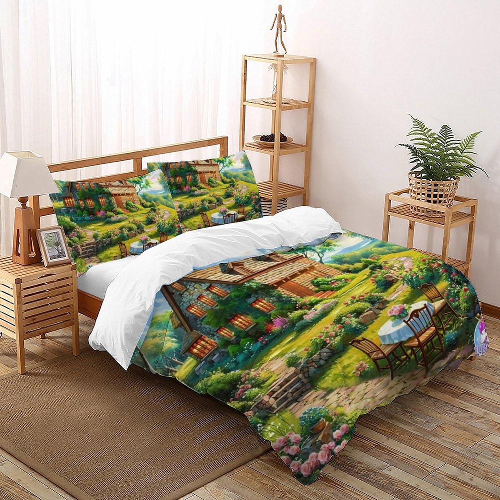 Housse de couette motif animal sauvage 3D literie microfibre facile à repasser 200x200