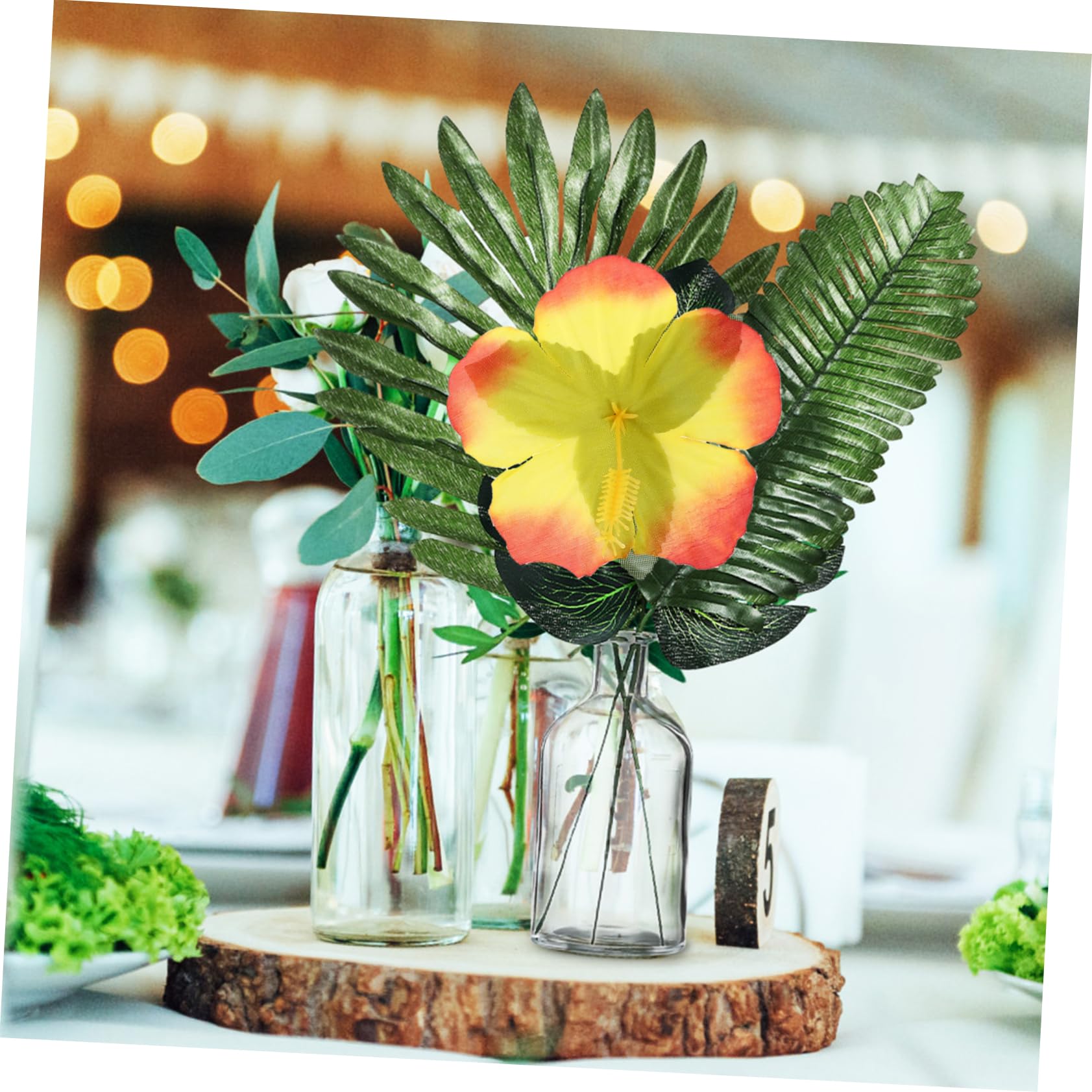 Alipis Adornos De Simuladas Decoraciones De Mesa para Fiestas Hawaianas Accesorios Fotográficos Luau