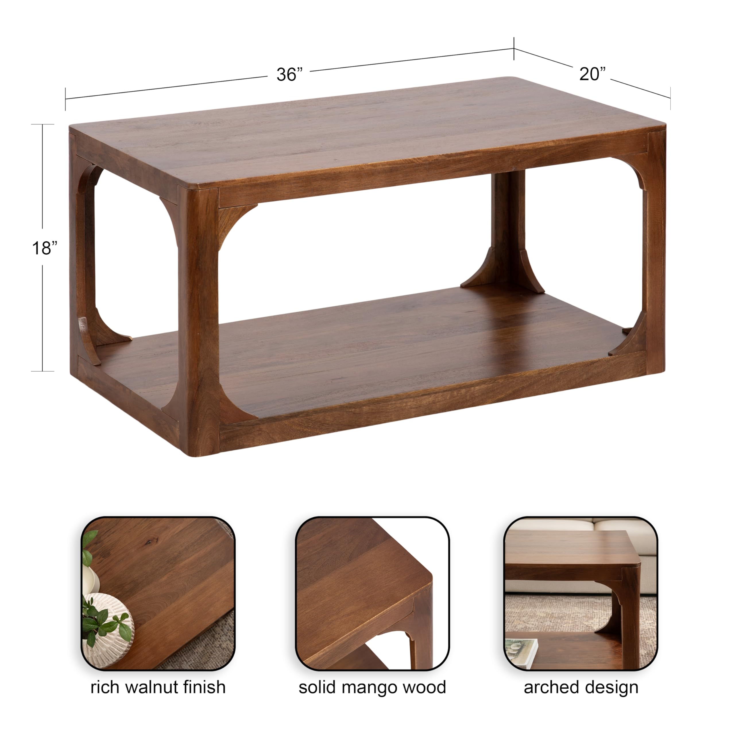 Amazon.com: Kate and Laurel Dahl Transitional Rectangular Coffee