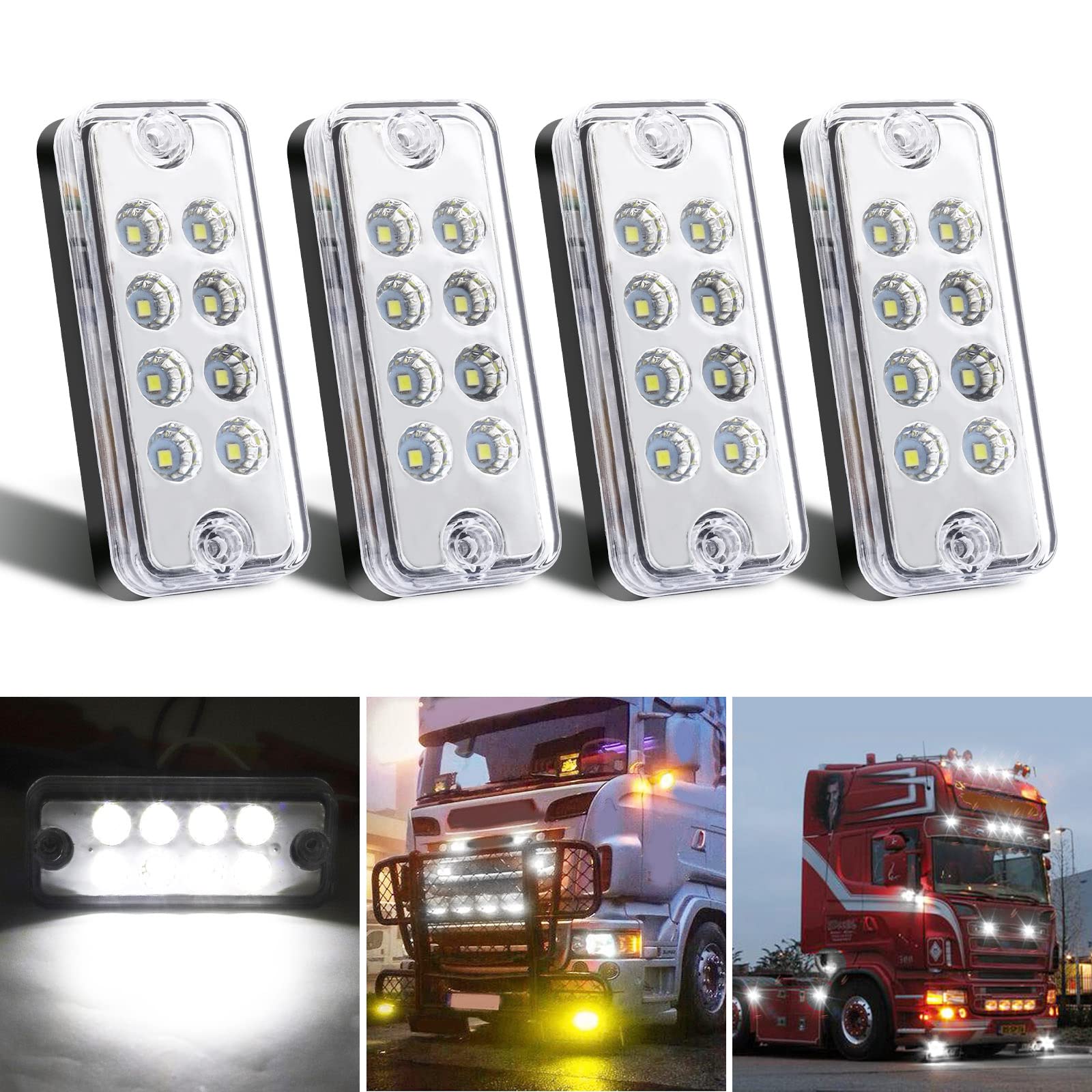 Amazon.co.jp: X-STYLE サイドマーカー led 12V 24V 白 トラック 