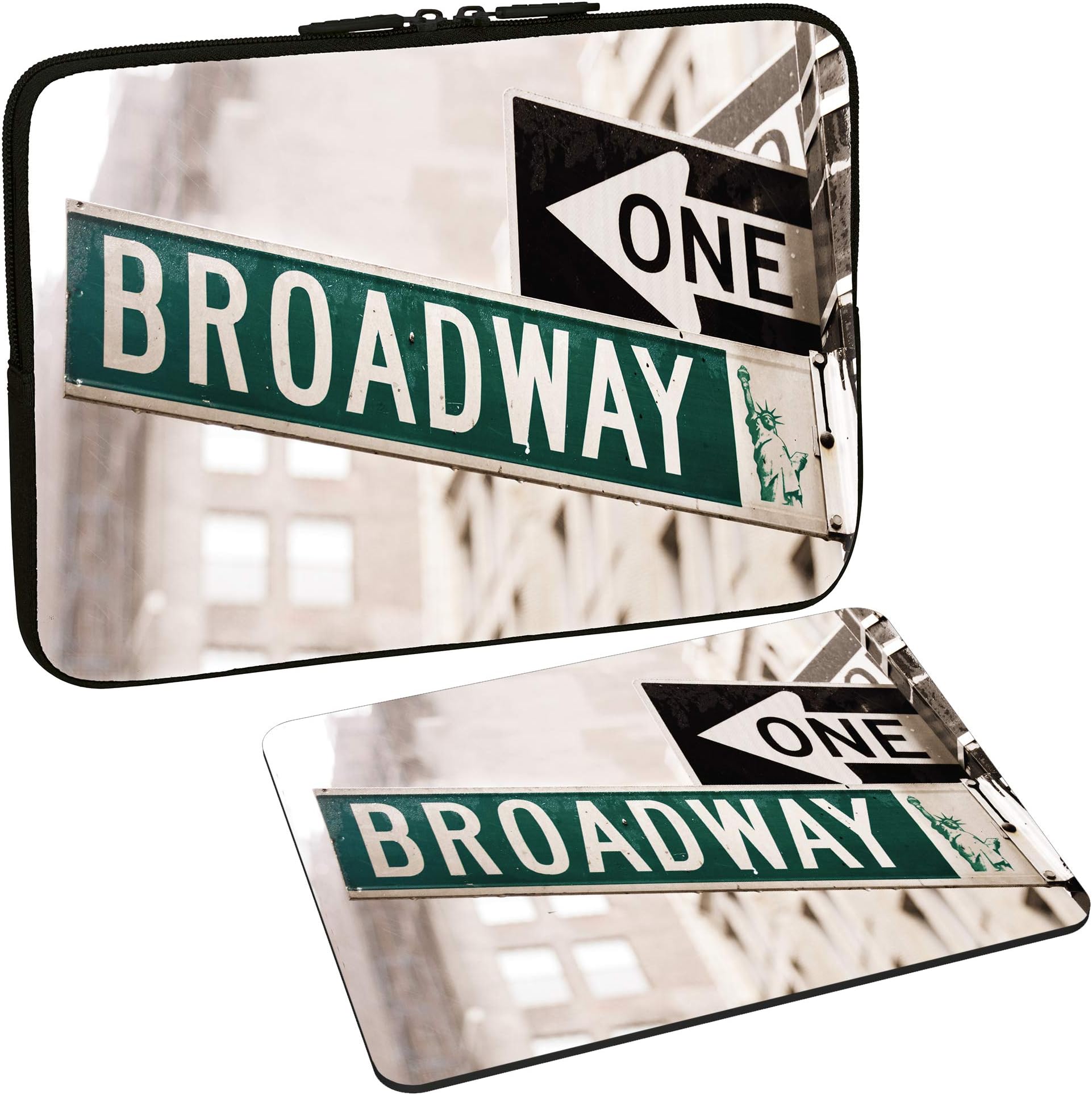 PEDEA Design Laptop Case Sleeve for up to 15.6 inch with Mouse pad, Broadway