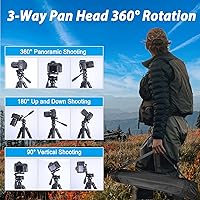 Vista 3 de Trípode portátil de viaje de 64.5 pulgadas, compatible con cámaras SLR, teléfonos celulares, binoculares, visores de observación, monoculares