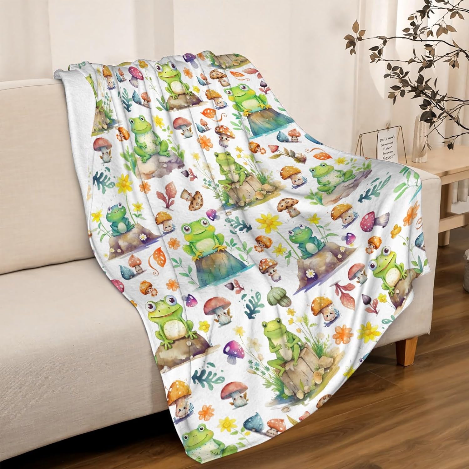 Frog Blanket Gifts Super Soft Lightweight Flannel Blankets Throw for Kids, Adult, Suitable for Couch, Sofa, Bed, Camping, Travel All Seasons 50"x60" for Teen
