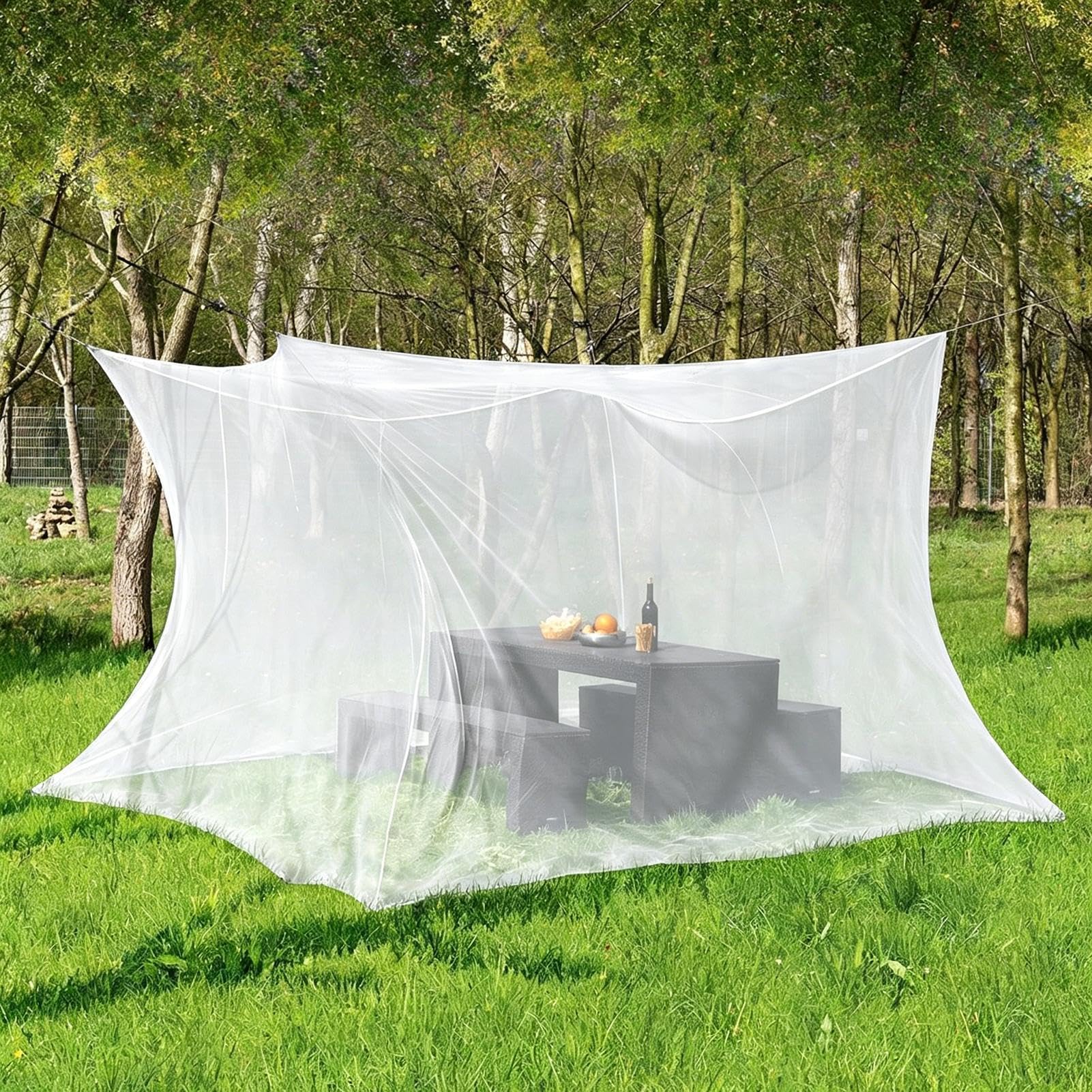 Zanzariera A Baldacchino Rete Quadrata A 4 Angoli 3 X 3 X 2,5 M