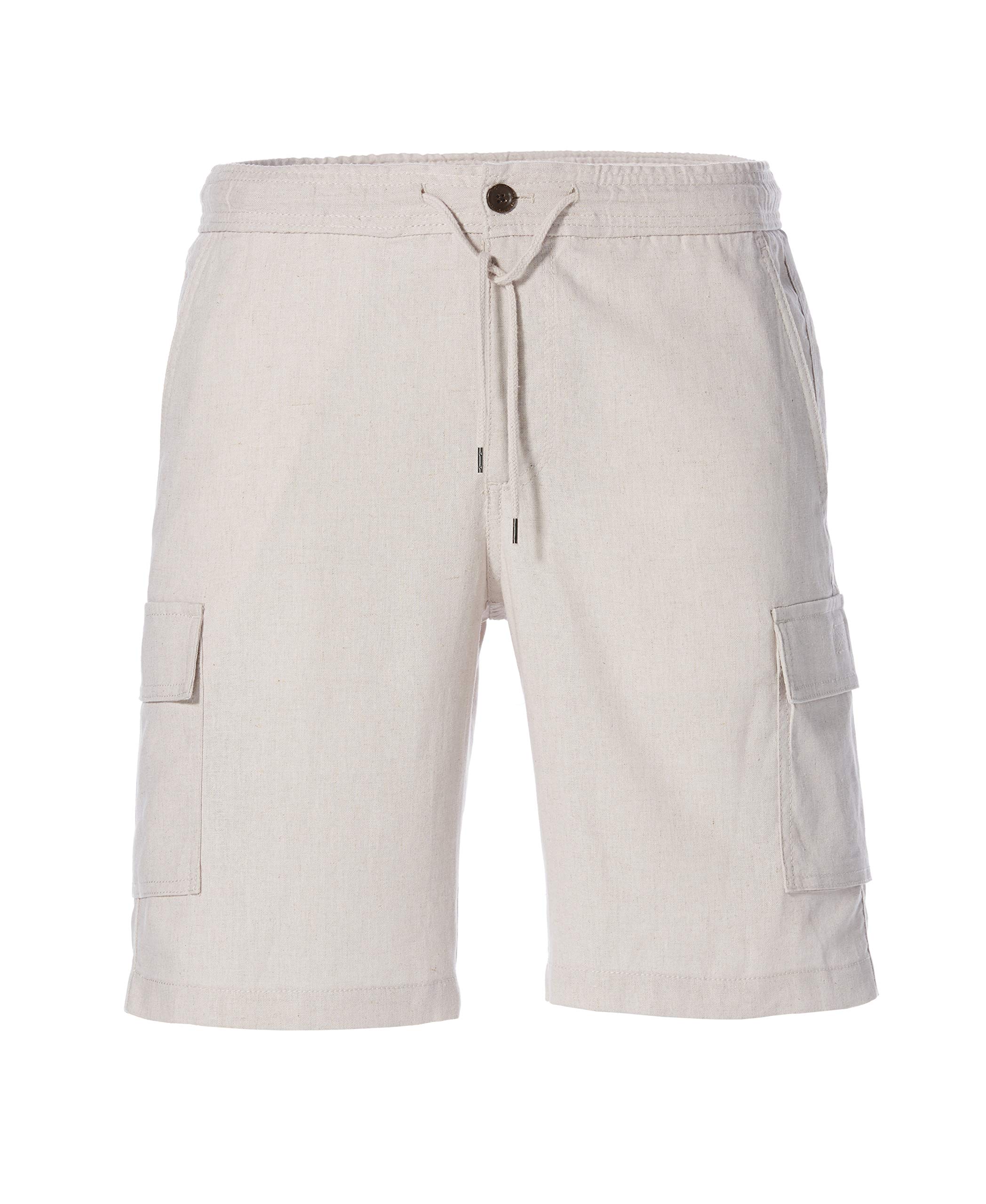 Men's Drawstring Linen Cargo Short Casual Shorts