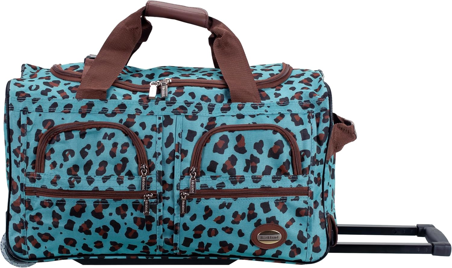 Rockland Rolling Duffel Bag 22" BLUELEOPARD