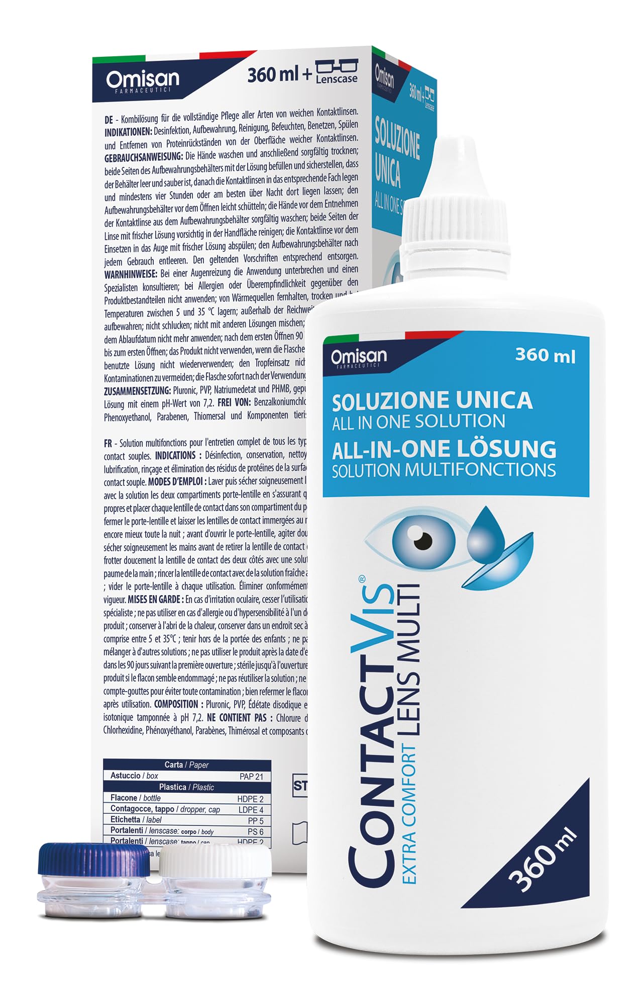 Soluzione Unica per Lenti a Contatto - 360 ml + Portalenti incluso