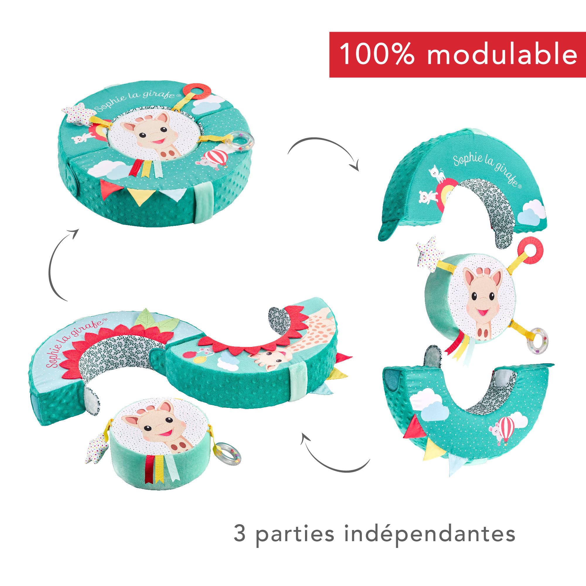 Sophie la Girafe Roue de Motricité Modulable 3 Parties Bébé Dès 6 Mois