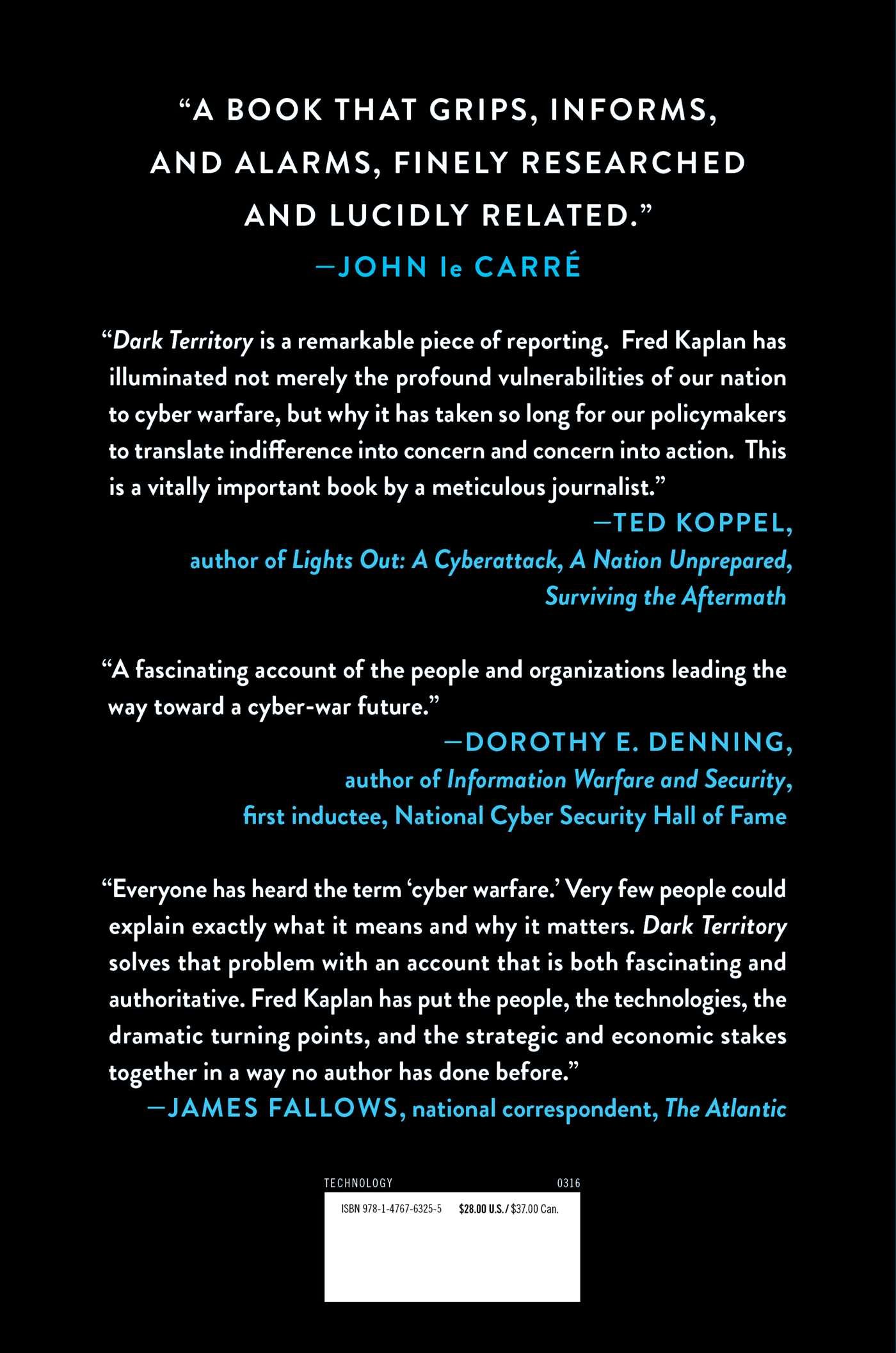 Dark Territory: The Secret History of Cyber War