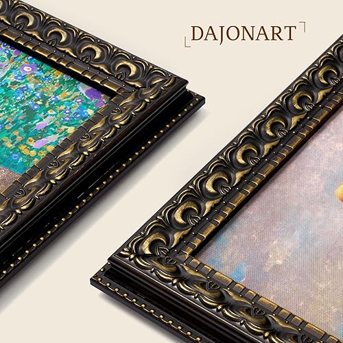 Miniatura 7 de DAJONART Vintage Gold Framed Wall Art for Living Room, Salvator Mundi Oil Painting Canvas Print with Reusable Black Gold Frame, Vintage Religious