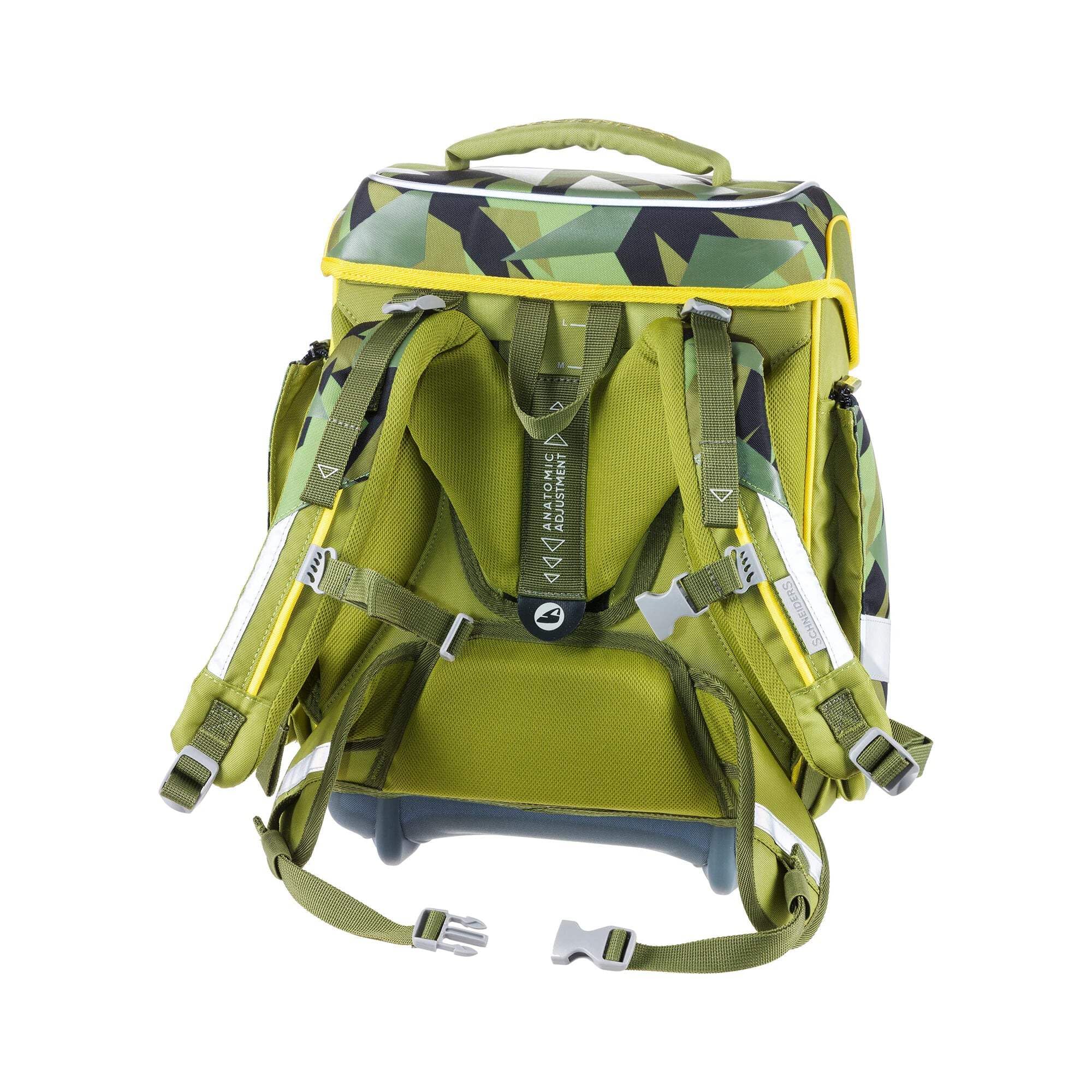 Schneiders 78367-065 - Zaino Ergolite Construction, set da 9 pezzi con cartella, astuccio, borsa porta penne, borsa sportiva, 3 motivi in patch e 2 bastoncini luminosi