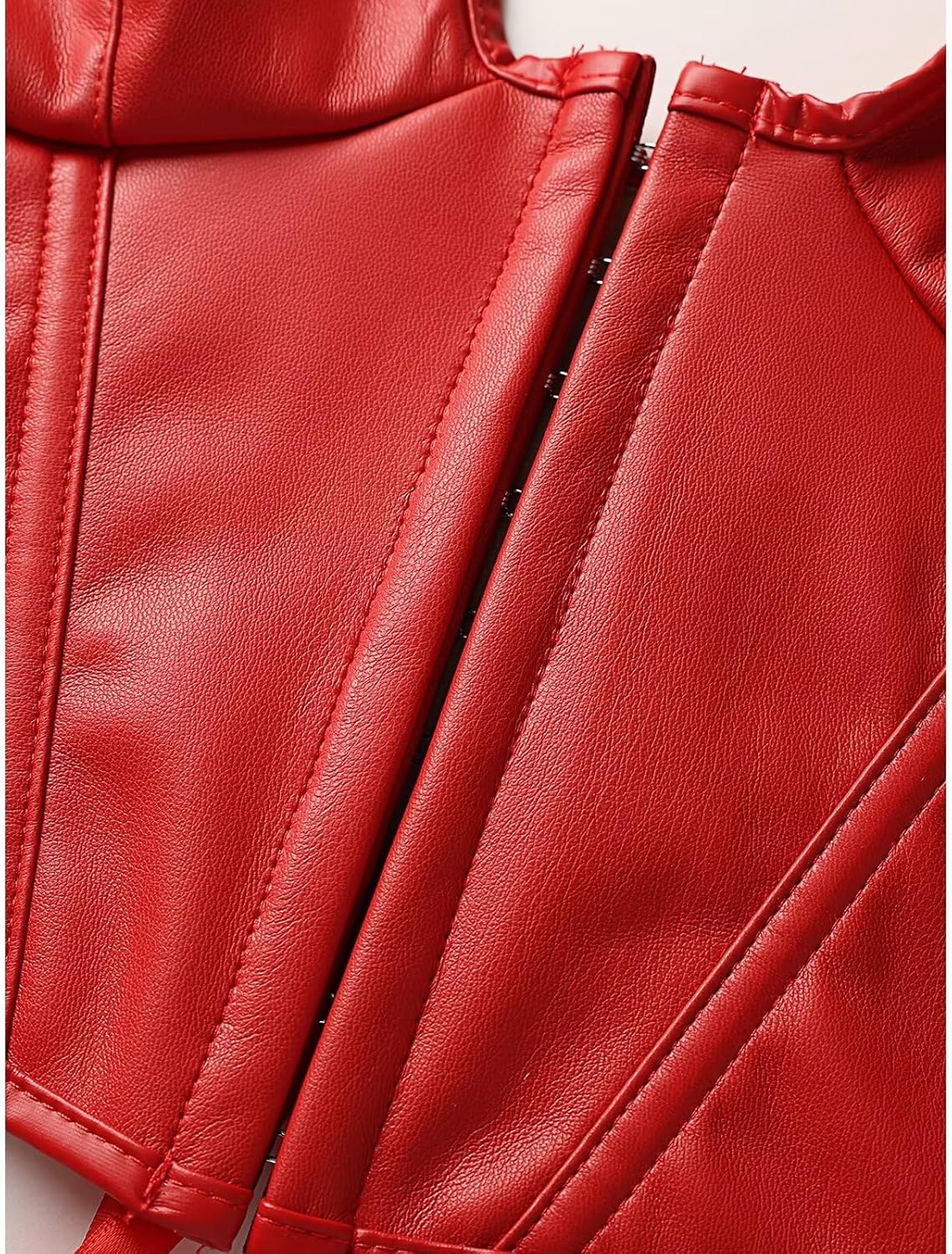 Y2K Halter Tops For Women Leather V Neck Hook Eye Corset Top Backless Lace Up Asymmetrical Tank Tops