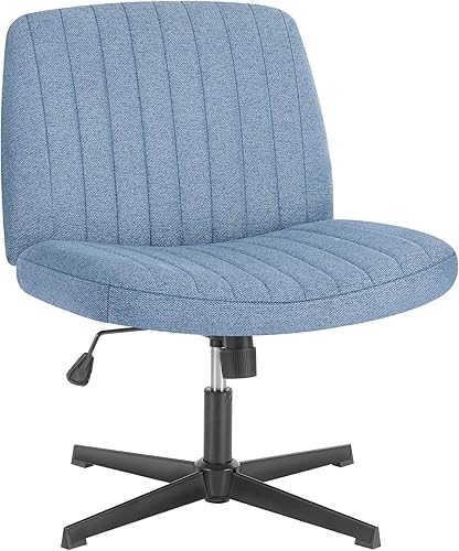 CUANBOZAM Silla de escritorio sin brazos, silla cruzada sin ruedas, silla de escritorio acolchada de tela, moderna silla de oficina giratoria de