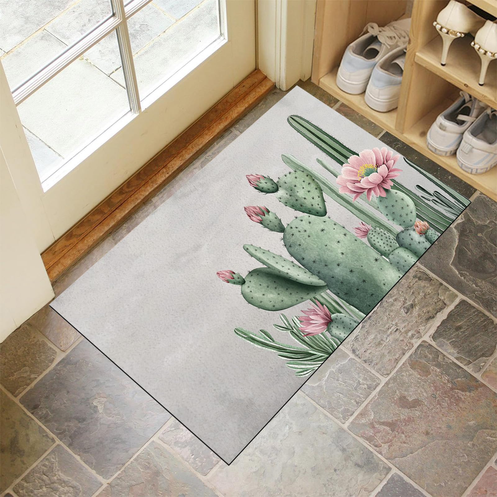 Paillasson attrape poussière 40x60 cm lavable et tapis d'entrée antidérapant pour porte