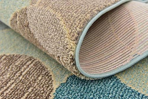 Miniatura 10 de Unique Loom Chromatic Collection - Alfombra moderna bokeh y vibrante abstracta para cualquier decoración del hogar, 4 x 6 pies, azul/beige