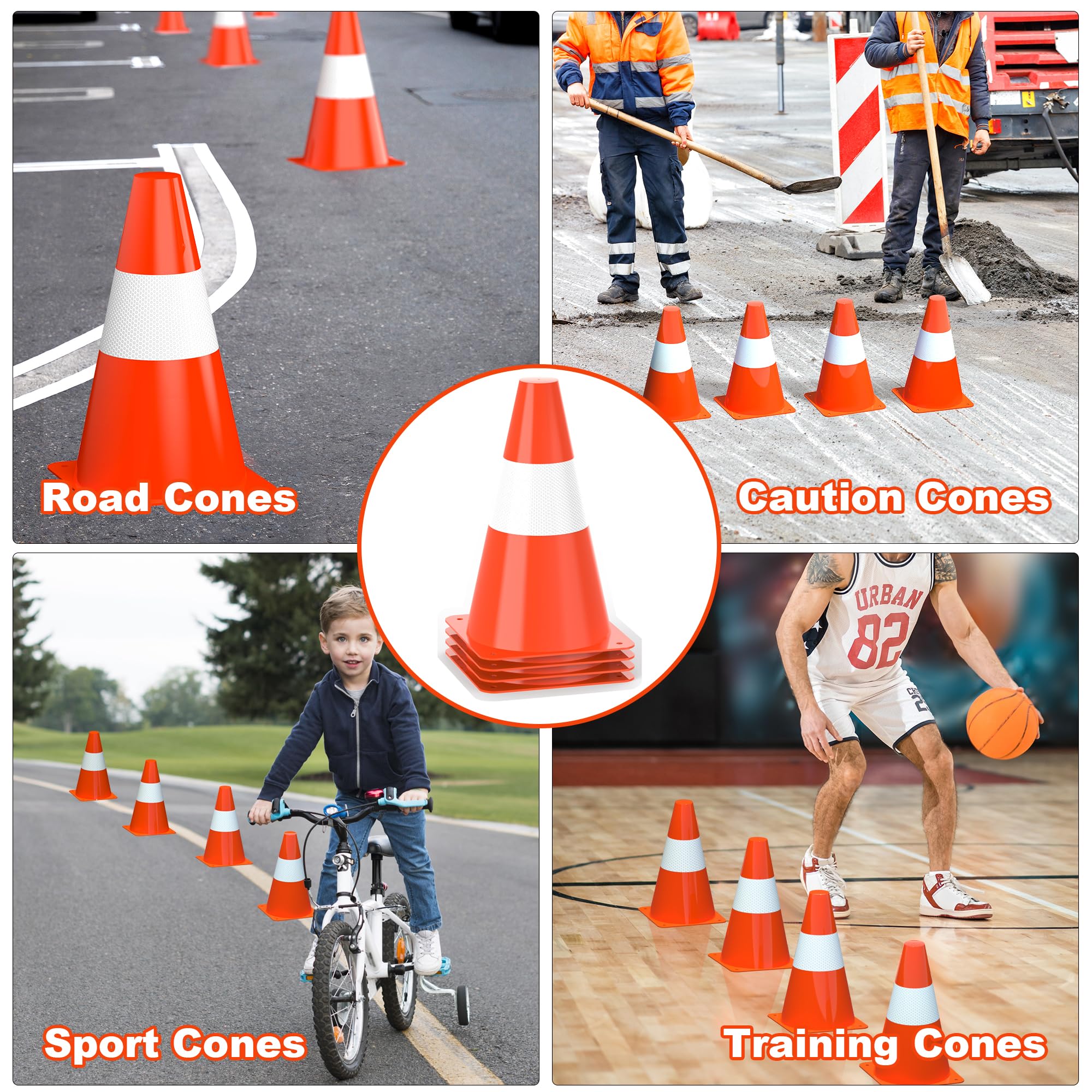 Lot de 12 cônes d'avertissement empilables de 23 cm - Pour activités de plein air et événements festifs - Pour le football, le sport et l'entraînement des chiens