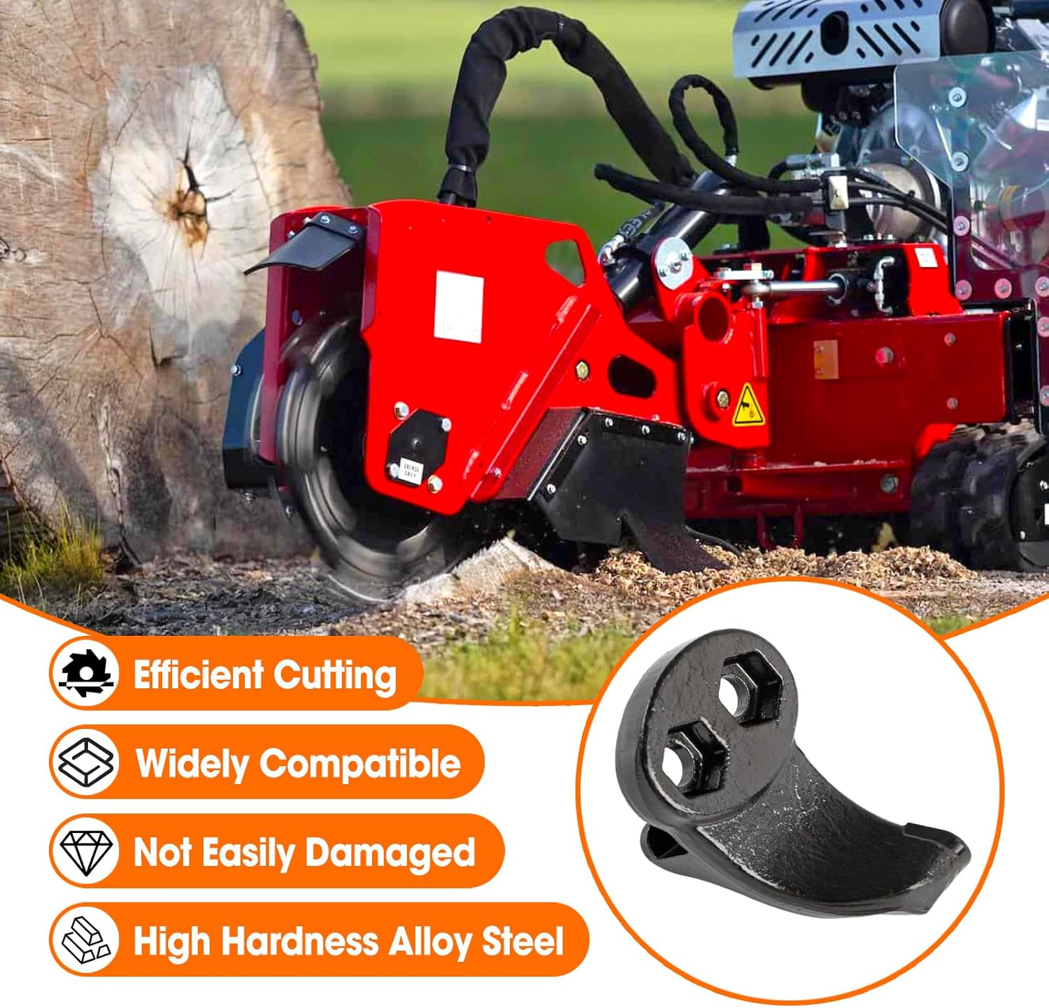 9 Pcs Carbide High Speed Cutting Teeth Fit for OPG777 PK0803 DK2 Stump Grinder Model for Left Right Straight Hardware