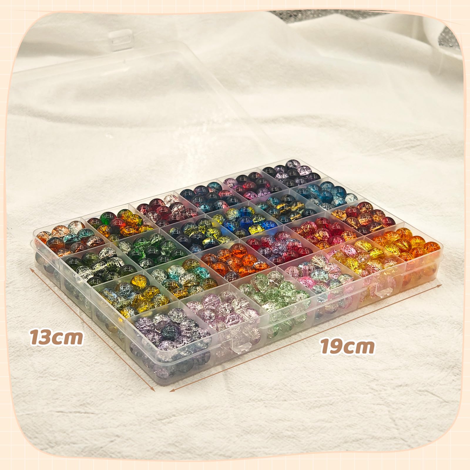 10mm 432 Pcs Glass Beads Set for Bracelet Making 23 Colors Crystal Gemstone Beads for Jewelry Making DIY Crafts Supplies for Bracelet Necklace Phone Charm Girls Adults - Image 2