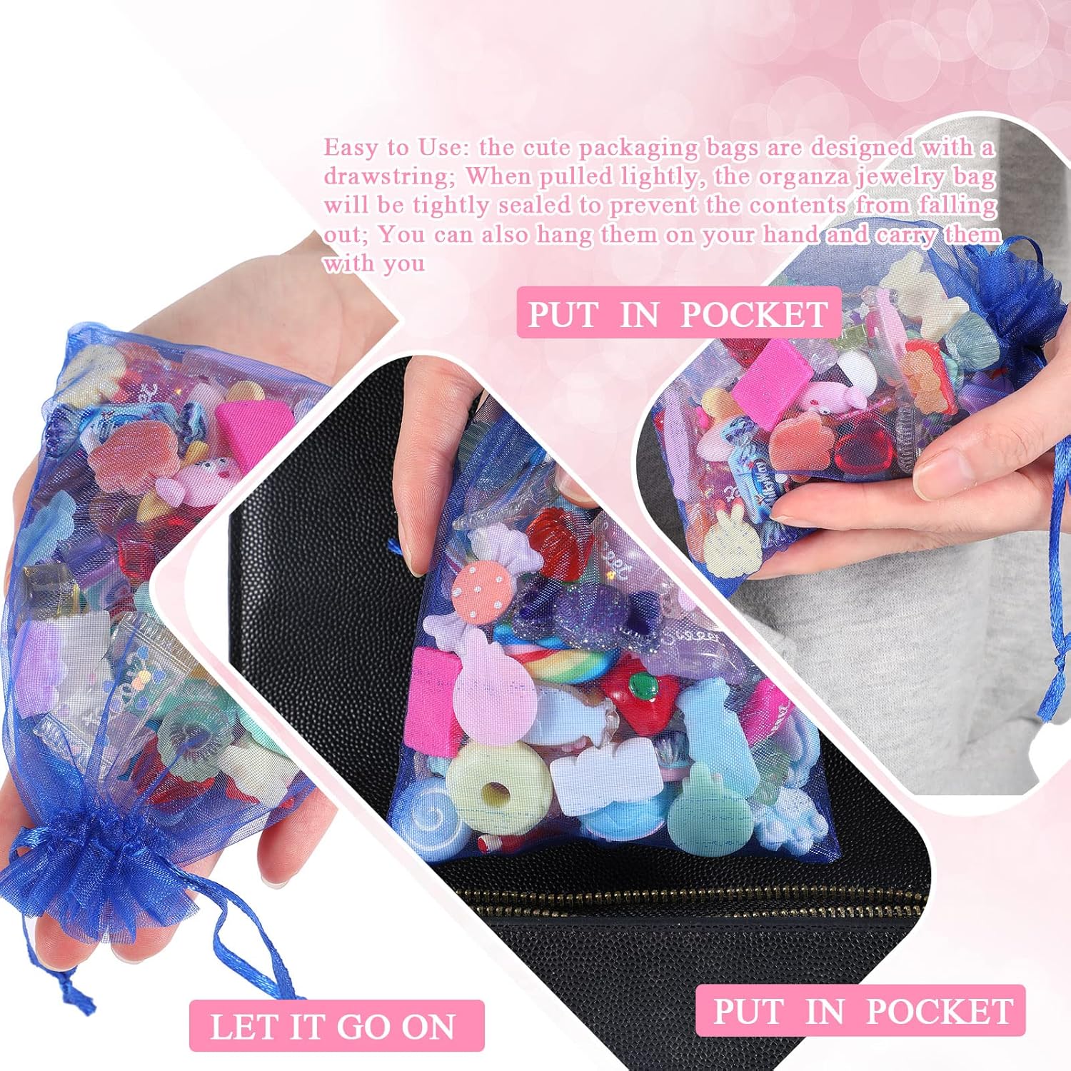 Woanger 500 Pcs Multicolor Organza Bags Bulk 4 x 6 Inch Small Drawstring Mesh Gift Bags Sheer Jewelry Pouches Sachet Candy Pouch for Wedding Favor Holiday Festival Birthday Party Shower