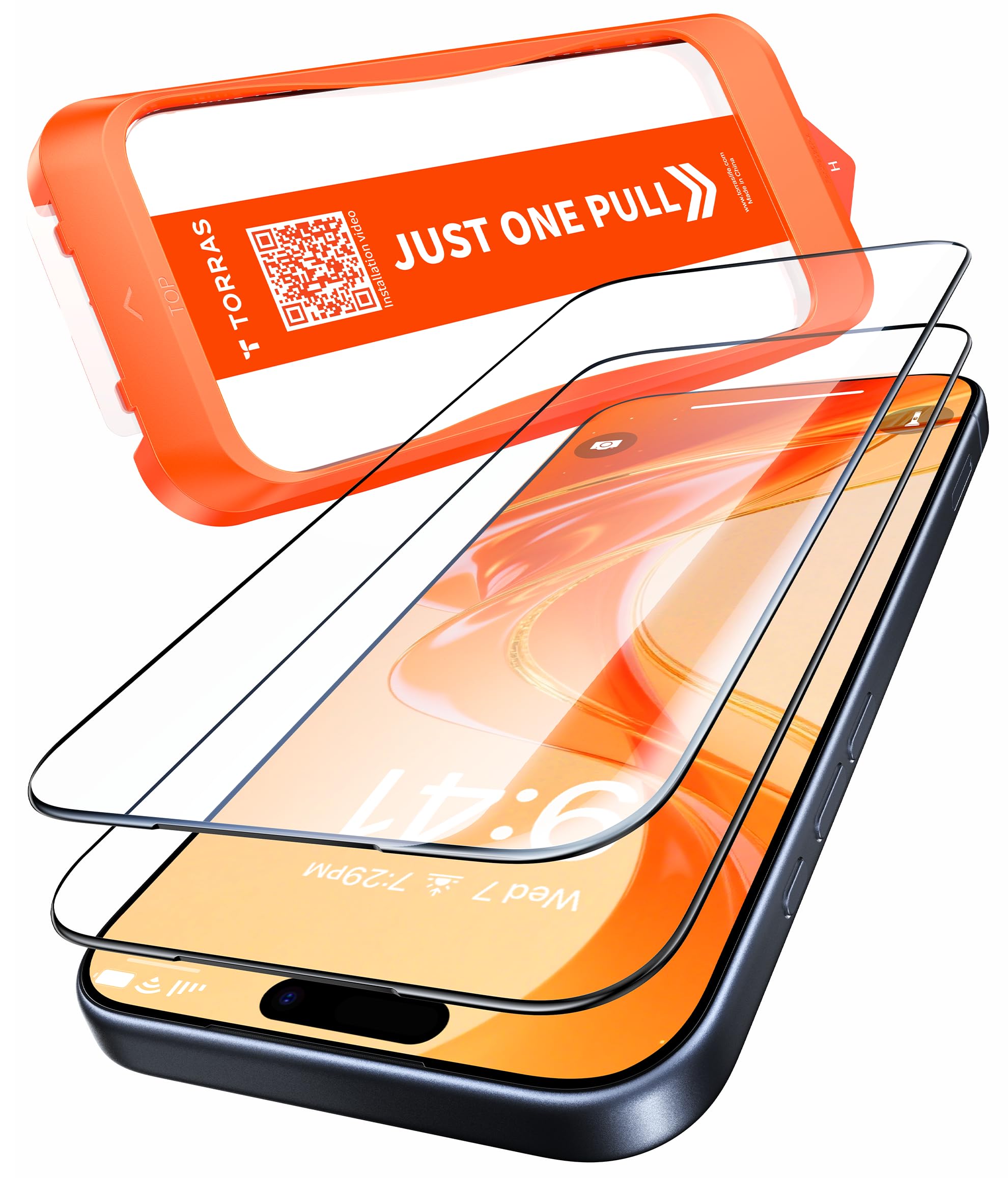 TORRAS Militärschutz für Panzerglas für iPhone 11 Pro/iPhone X/XS Screen Protector (Vollbild 9H Härte) Kratzfest Blasenfrei Schutzglas HD Glas 3D Displayschutz mit Schablone (2 Stücke)