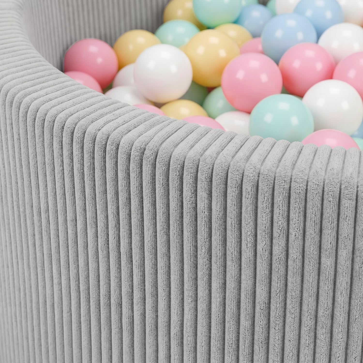 KiddyMoon Piscina para Bebé Y Niño, 90 X 30 Cm con 200 Bolas, Piscina Infantil De Espuma Suave, Funda Acanalada Lavable, para Juegos En Casa