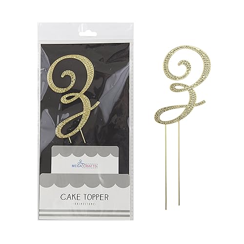 Miniatura 3 de Mega Crafts Decoración para tartas con diamantes de imitación dorados brillantes y cristales brillantes y aleación de metal duradero, ideal para