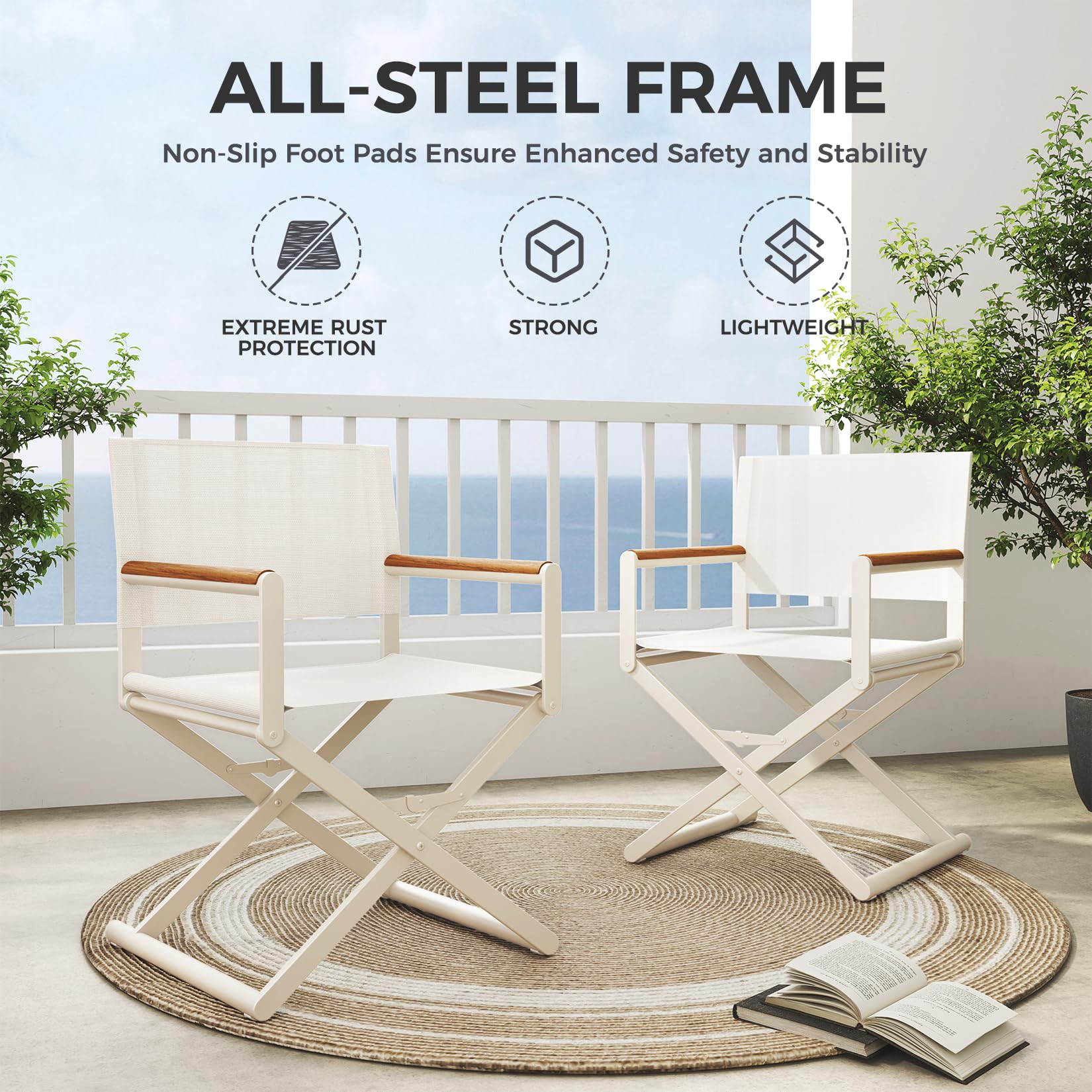 Amazon.com: Grand patio Extra-Wide Folding Directors Chairs Set of