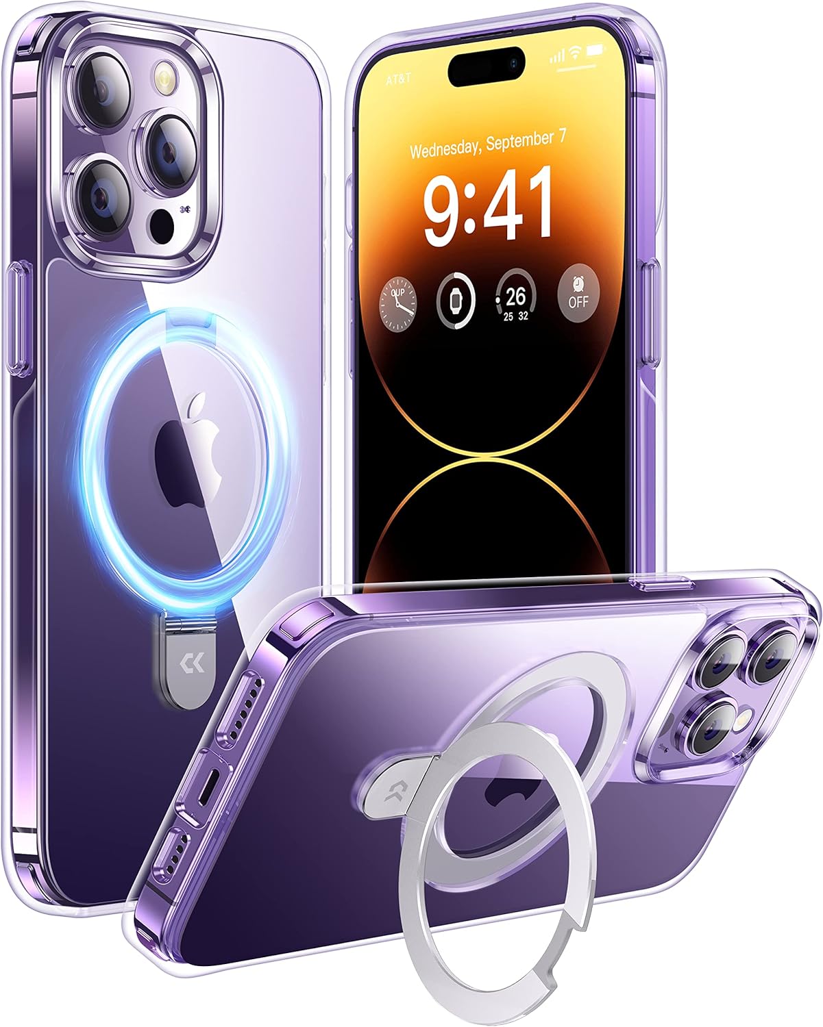 CASEKOO Clear for iPhone 14 Pro Max Case with Invisible Stand